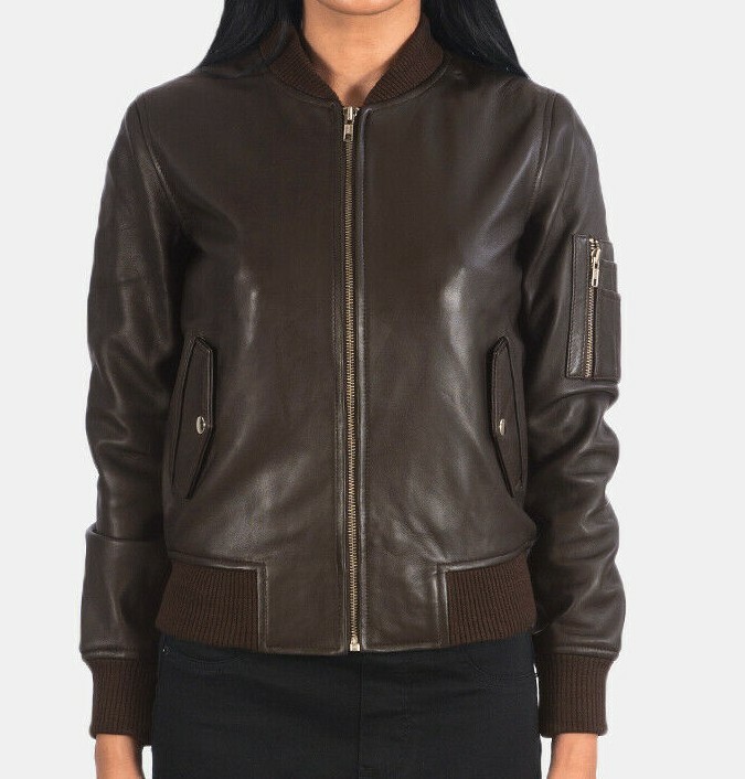 Hot Women’s Leather Jacket 100% Soft Lambskin Slim Fit Bomber Jacket