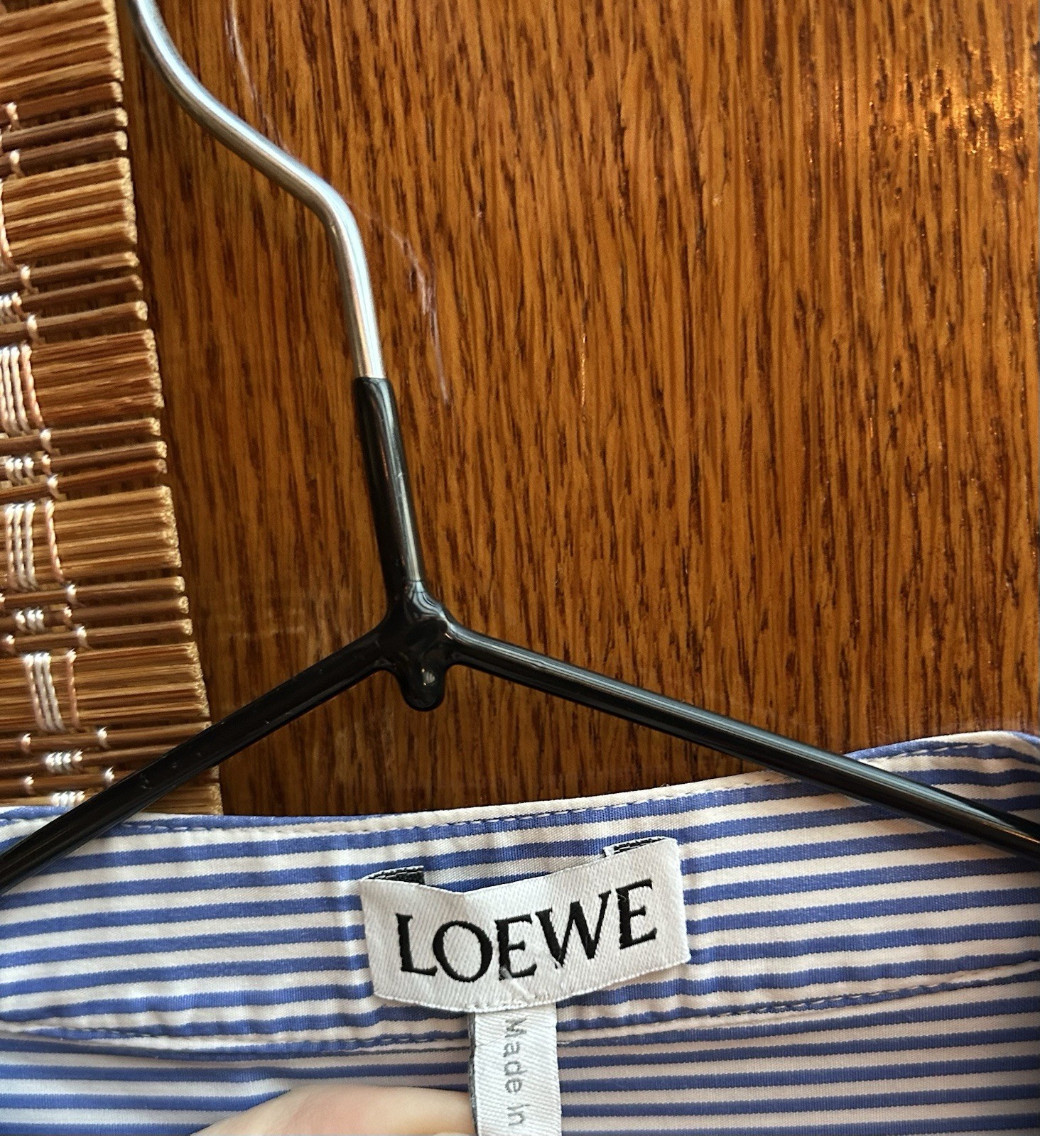 Loewe Asymmetrical Two Tone Striped Tuxedo Button-Up Shirt Size 34