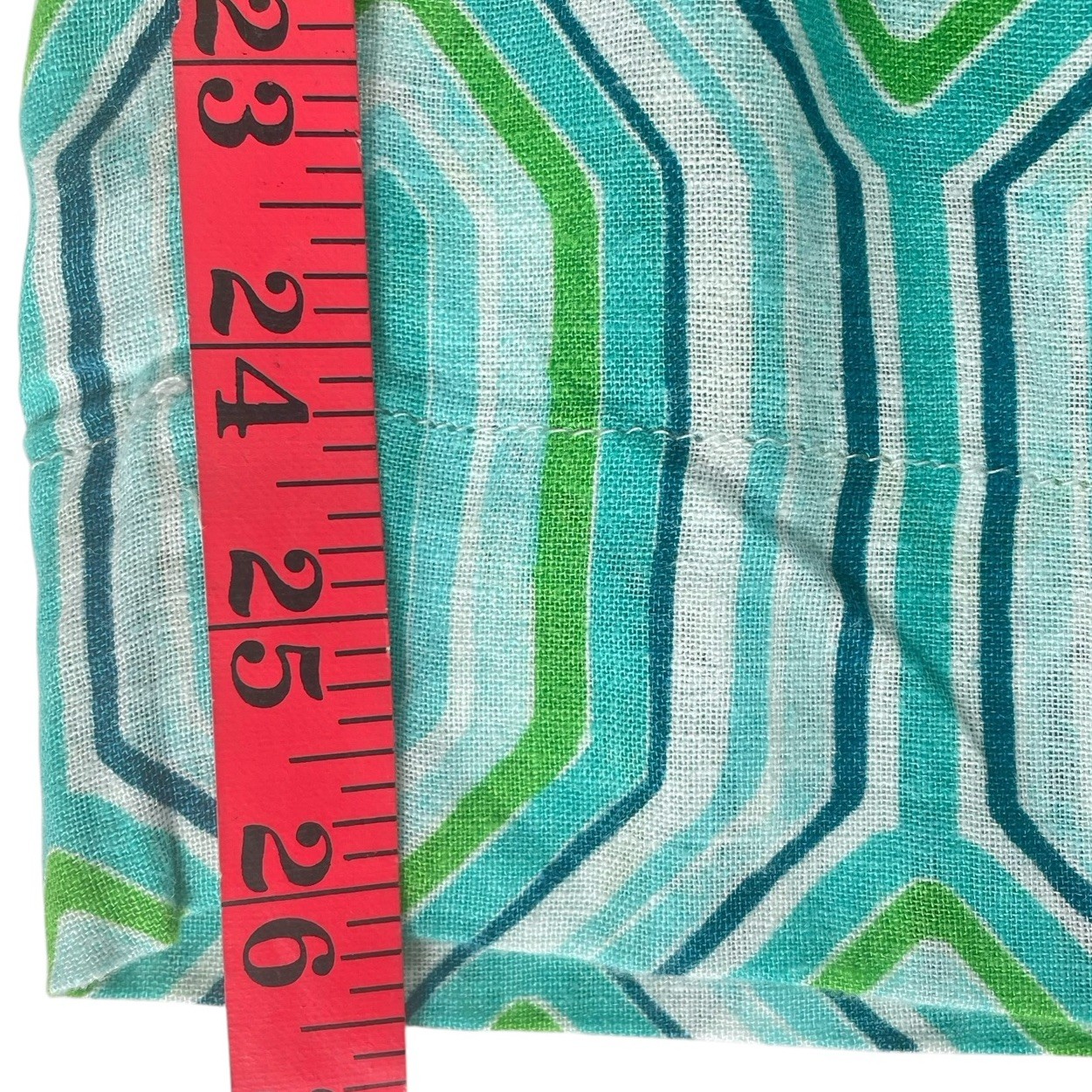 NEW Sigrid Olsen Linen Blend Coastal Beach Pants Womens M Blue Aqua Geometric