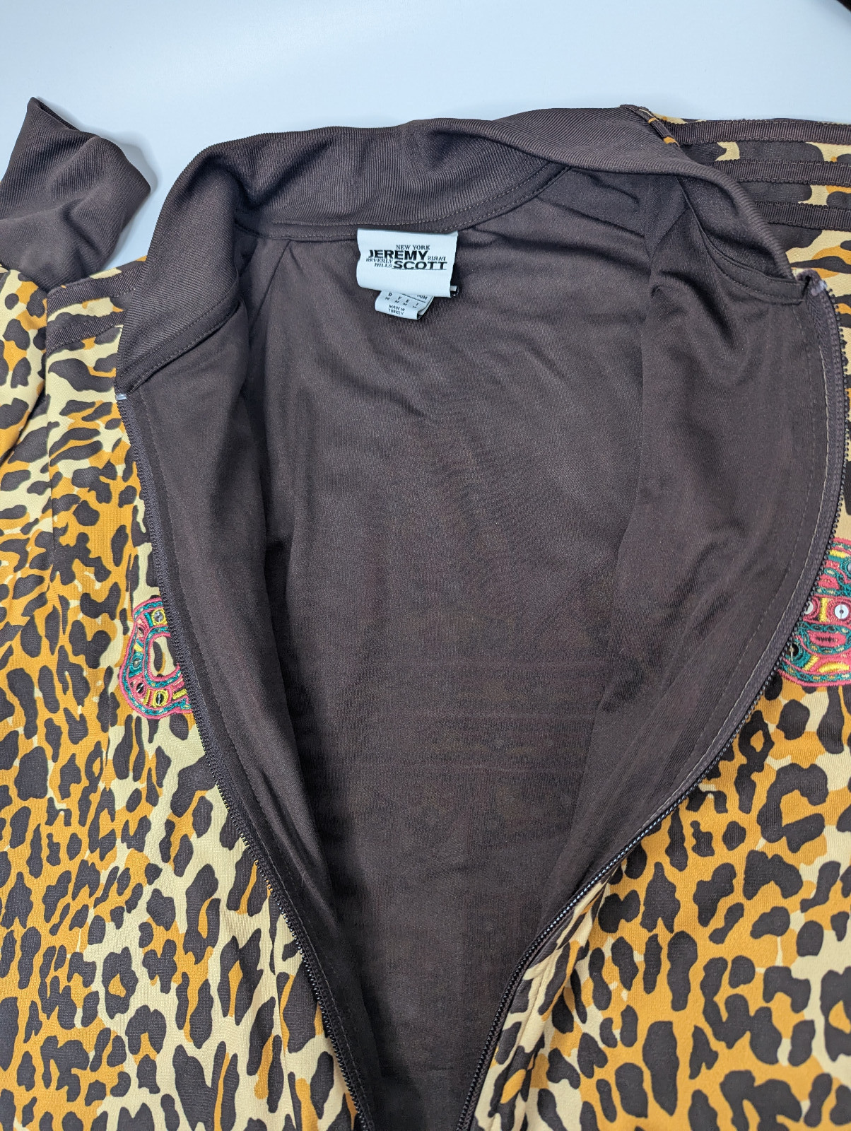 Adidas Jeremy Scott Leopard Sequin Track Jacket Originals Size Medium Rare