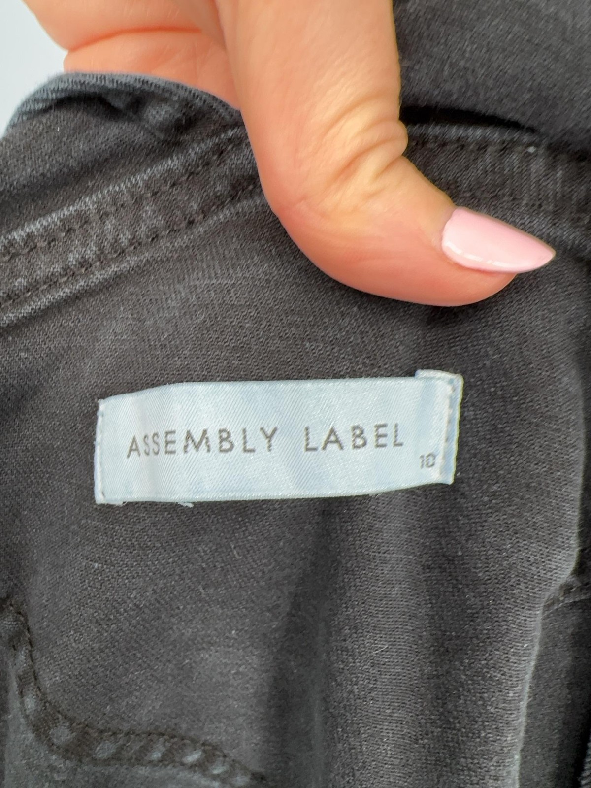 Assembly Label Overalls Womens 10 Black Twill Adjustable Strap Pockets Casual
