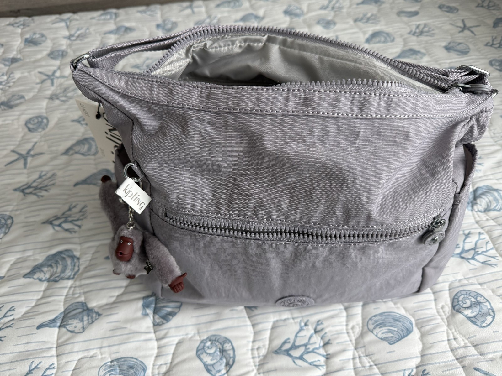 Kipling Alenya Crossbody Bag – DOVE GRAY – Nylon Everyday Travel Purse BRAND NEW