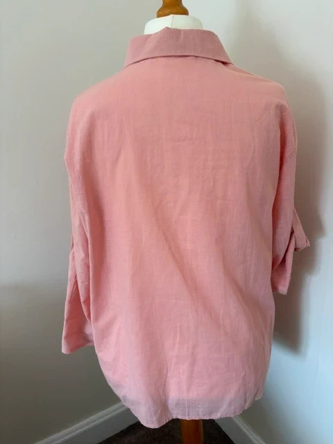Pink linen look-polyester shirt size xxl. 18/20