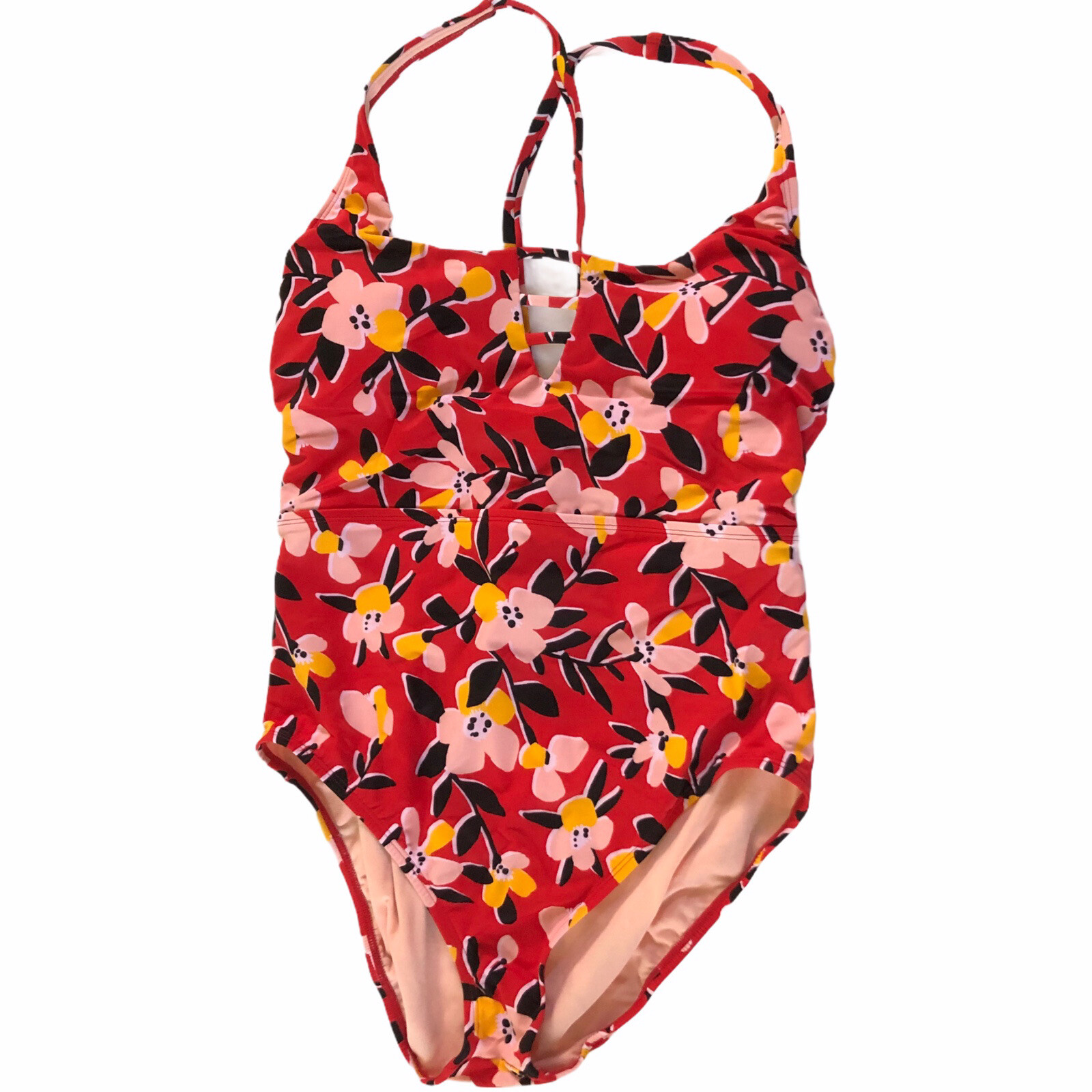 Beach Betty By Miracle Brands Medium Red Floral Swim One Piece Swimsuit #2050