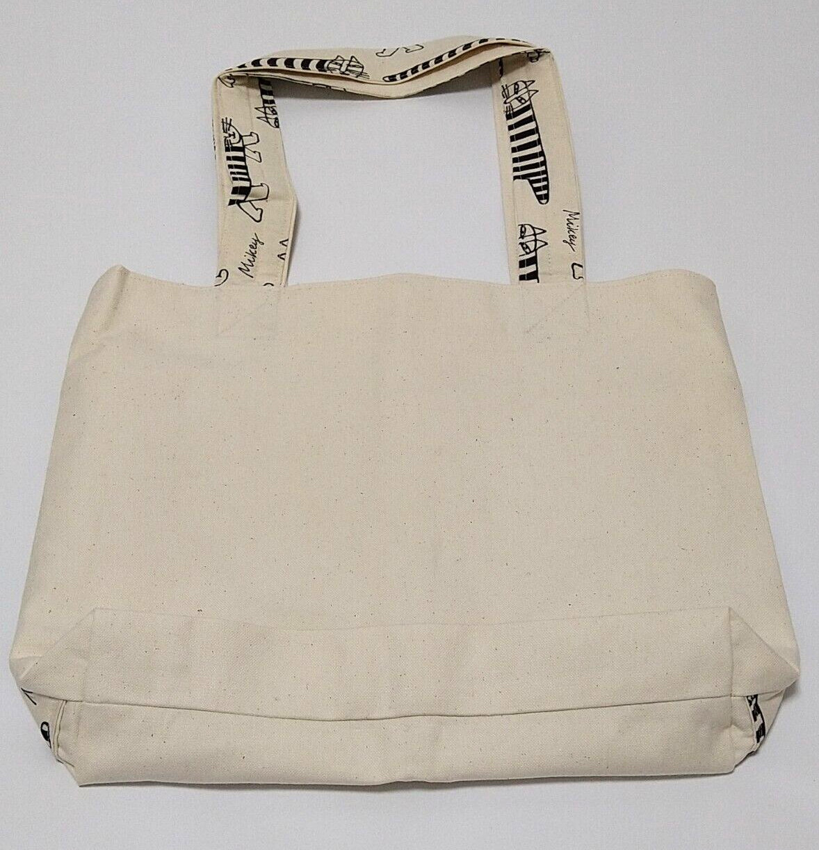 Tote Bag White Lisa Larson Mikey Pattern New 13.2×10.4×2.8in 1 inner pocket