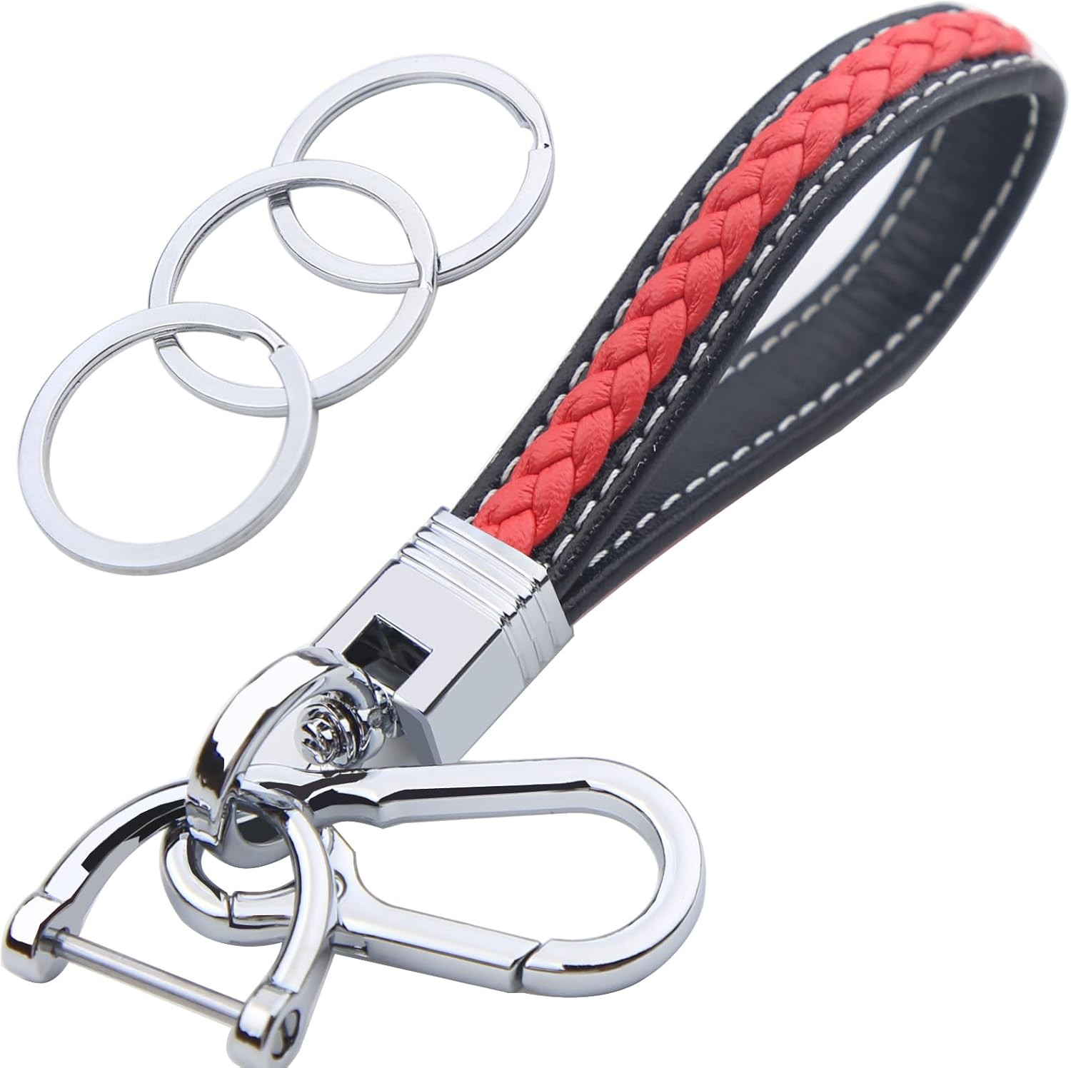 Woven Rope Keychain,Microfiber Leather Wristlet Keychain,Car Keys Keychain with