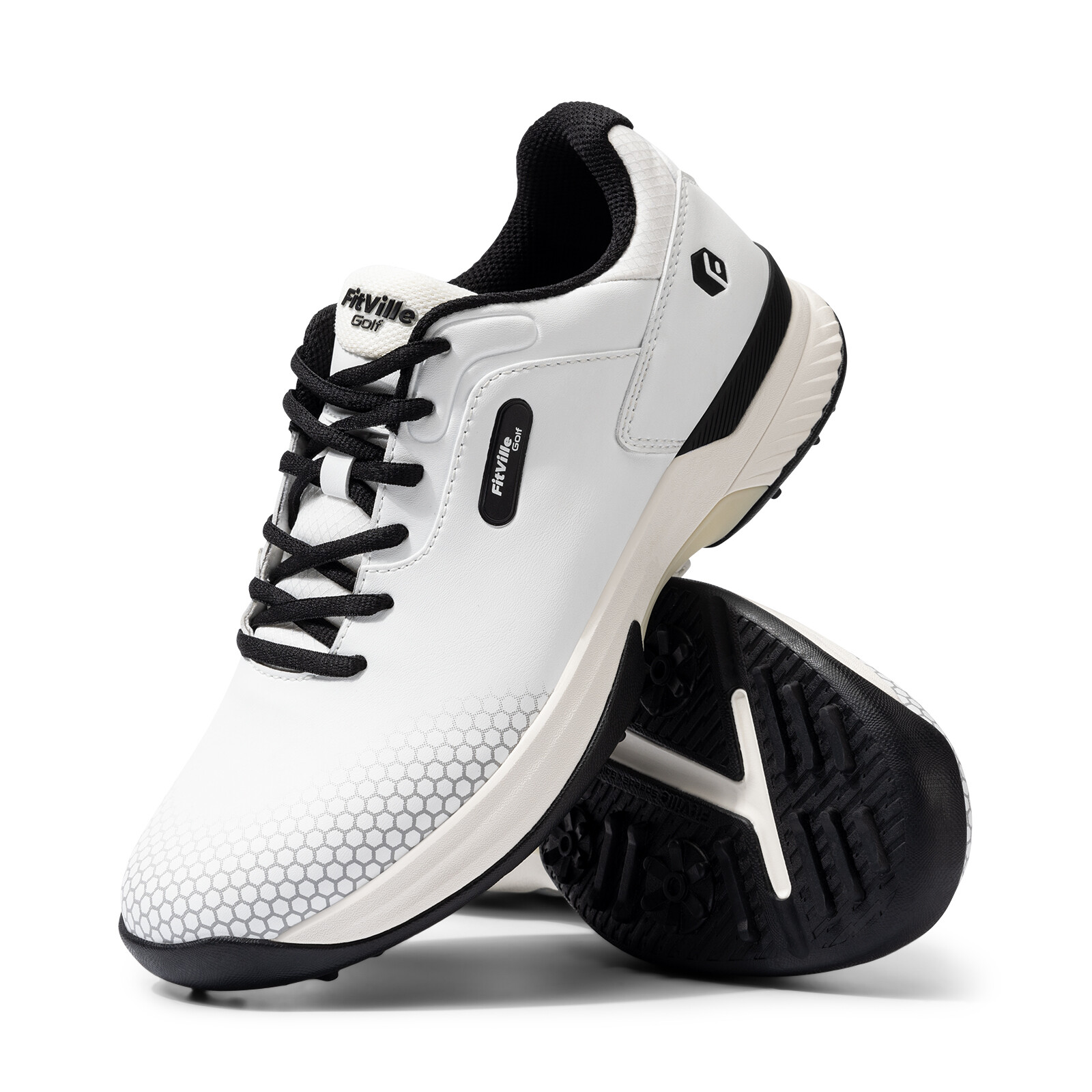FitVille Men Extra Wide Golf Shoes Outdoor Waterproof Spiked Professional 7-14