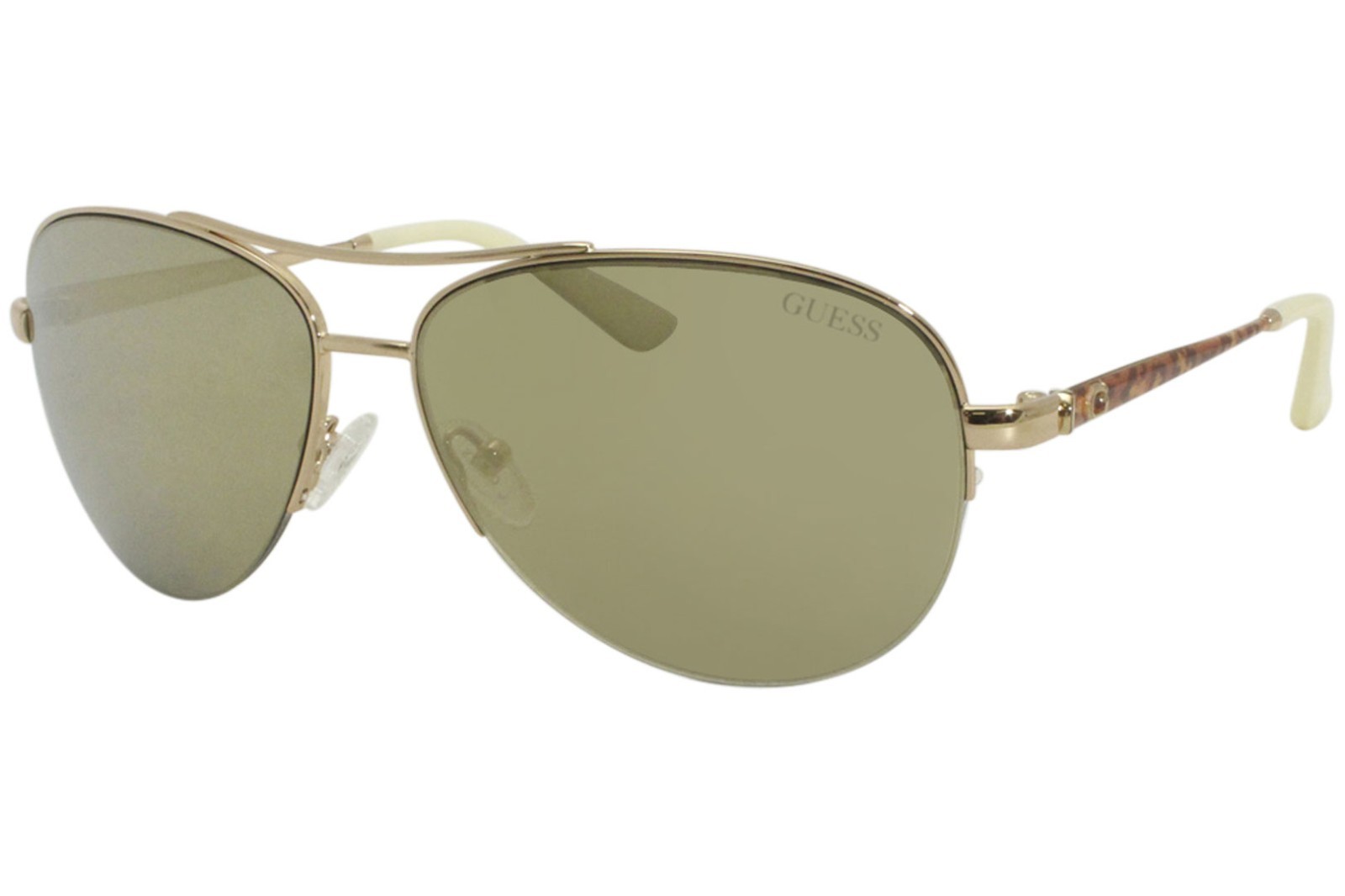 Guess GU7468 32C Gold Semi Rim Aviator Sunglasses Frame 59-14-135