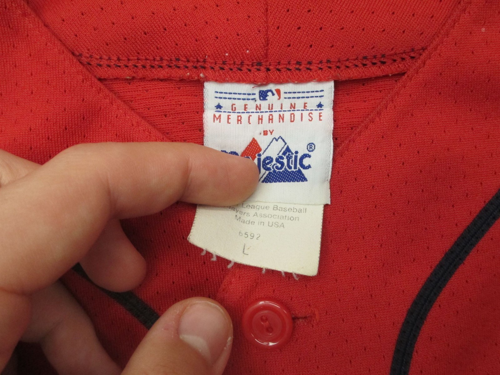 St Louis Cardinals Authentic Size L Mens Red Logo Majestic Baseball Jersey 567