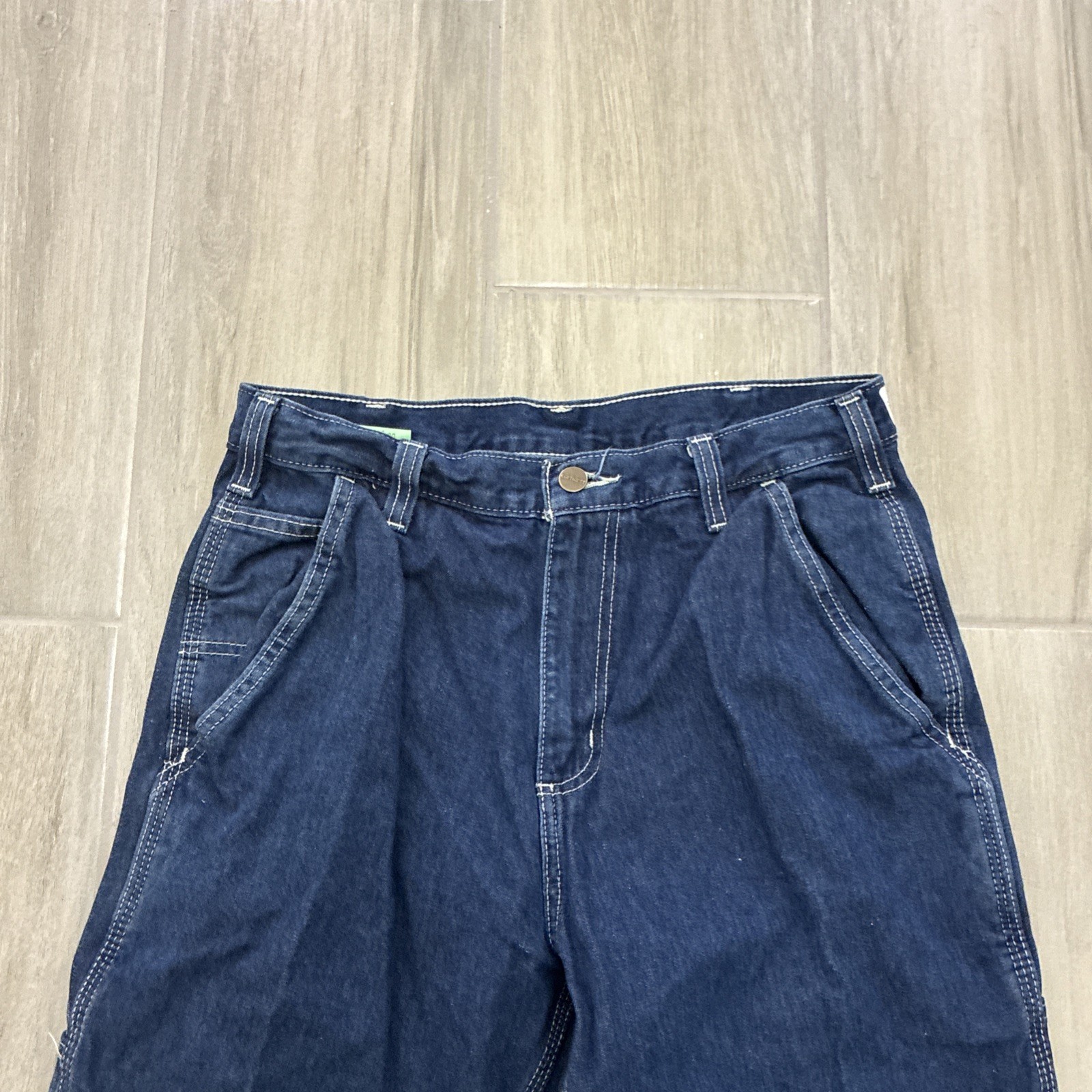 Carhartt Jeans Mens 31×30 Relaxed Fit Carpenter Dark Wash Blue Denim Pants