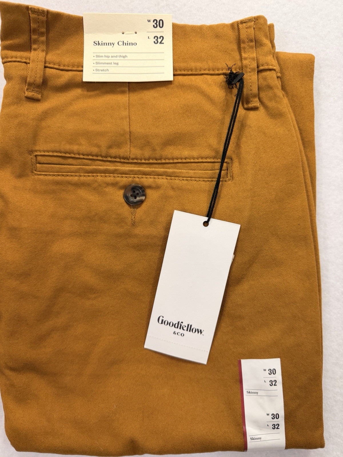 Goodfellow Skinny Chino Brown Decaf – Slim hip & thigh, Slim leg, stretch A3-31