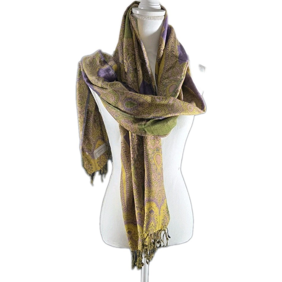 Pashmina Finished Paisley Shawl Wrap 72″by 26″ Fringed Scarf Throw Tapestry Boho