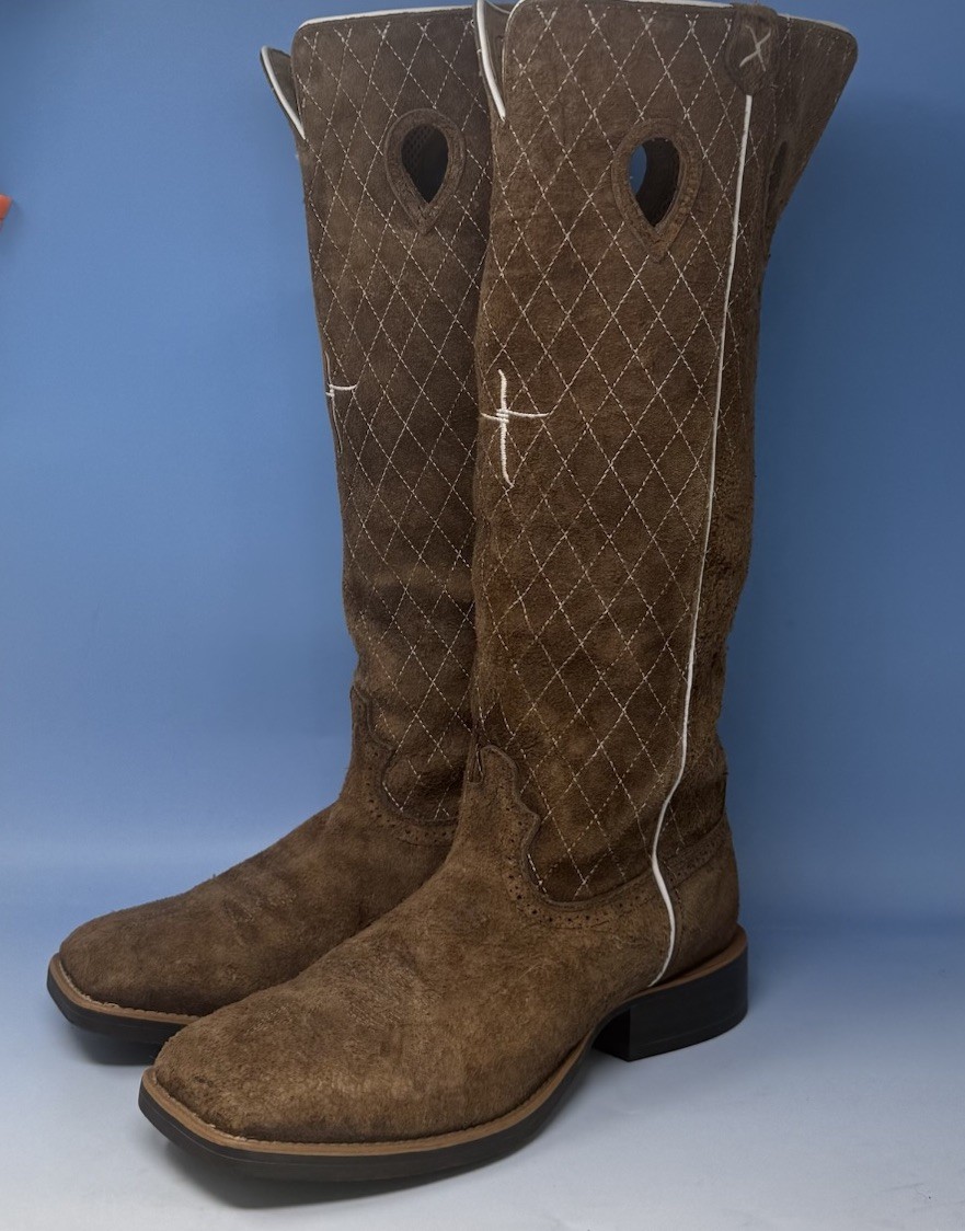 Twisted X Men’s Buckaroo Crazy Horse Taupe 18″ Western Boots MBK0021 Mens 8.5 D