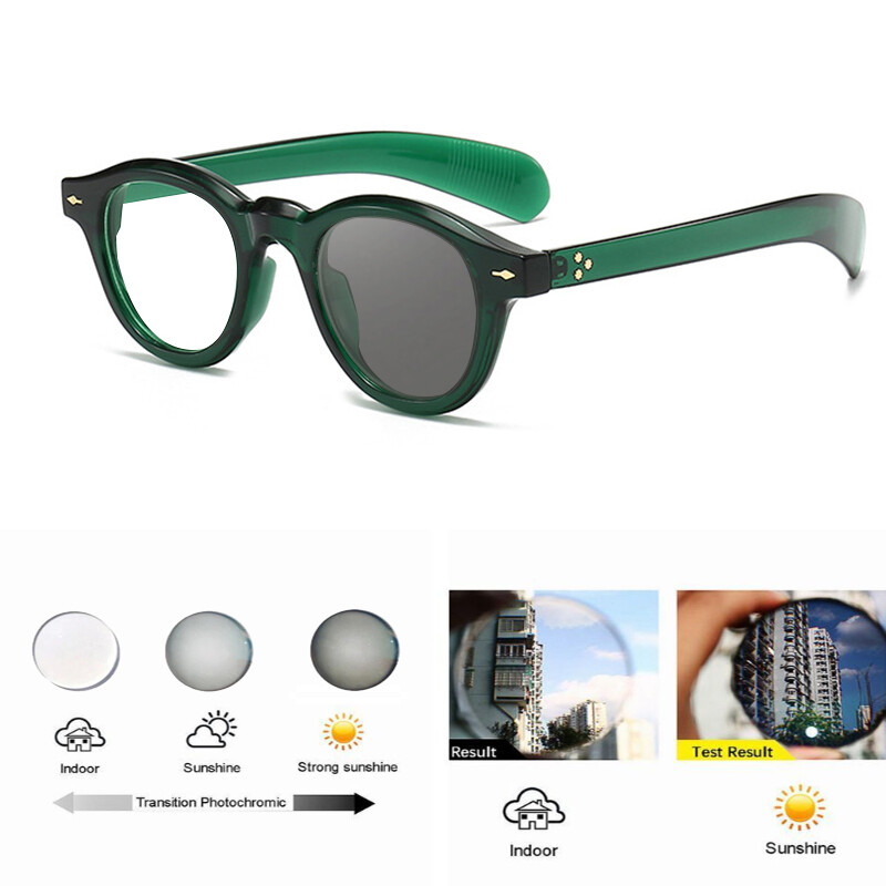 Men Women Round Retro Photochromic Reading Glasses Outdoor Sunglasses New
