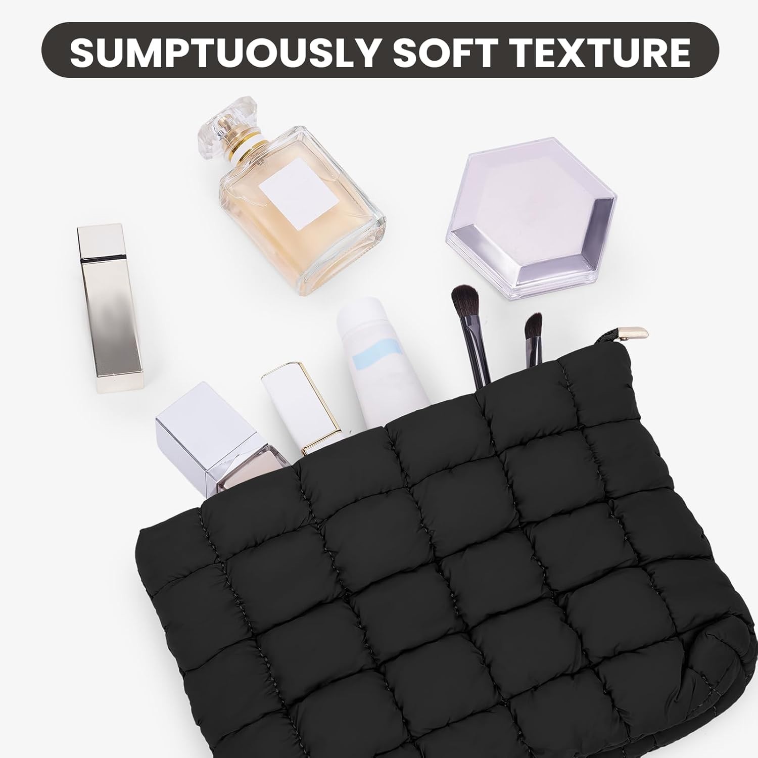 Puffy Quilted Soft Clutch – Large-Capacity Pouch with Inner Pocket (Multi-Color)