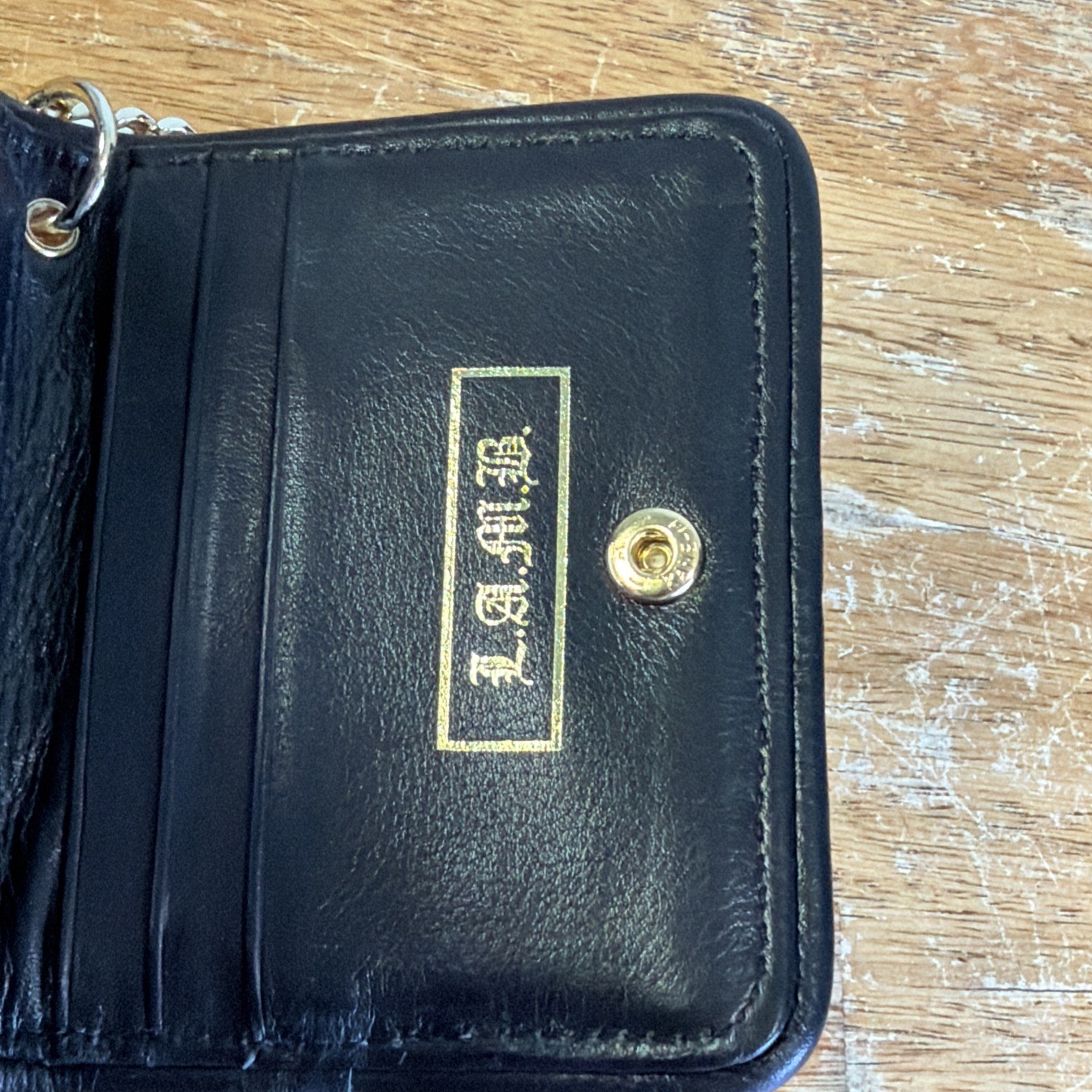 L.A.M.B Gwen Stefani Alchemy Key Chain Wallet Black And White Very Nice