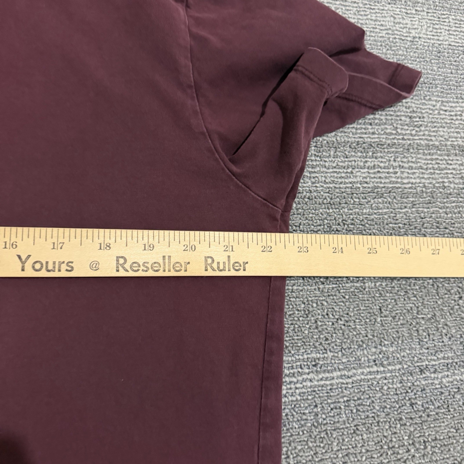 Asket Shirt Mens Extra Large Long Burgundy Organic Cotton Crewneck The T Shirt*