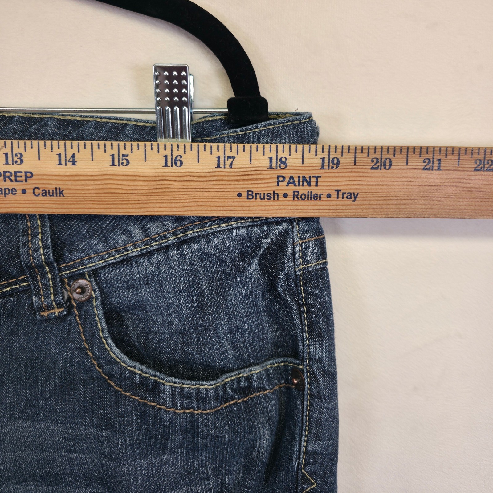 Amethyst Jeans Womens 16 Distressed Y2K Low Rise Flared Denim Bootcut