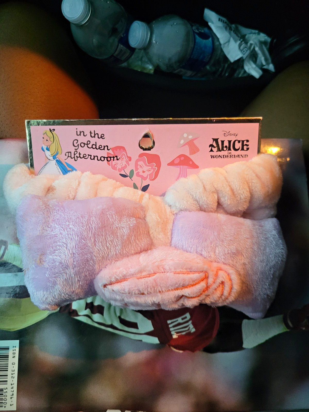 Disney Alice in Wonderland Alice Pink/White Fabric Bow Headband, Elastic