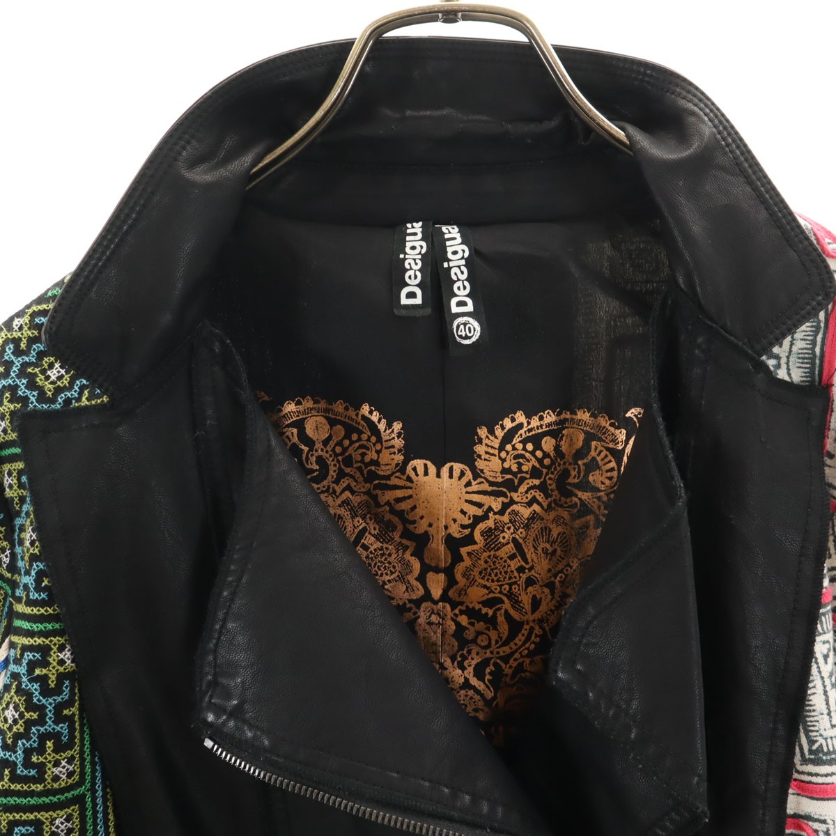 Desigual Ethnic Pattern Double riders jacket 40 Multi Women