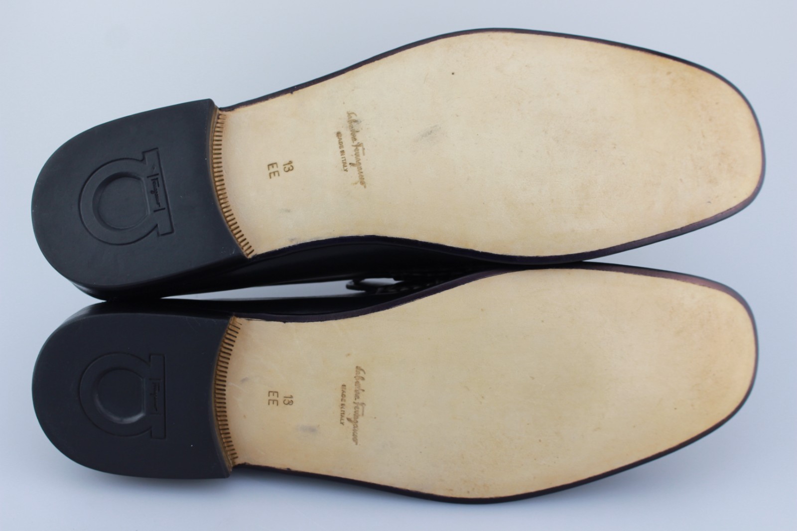 Men’s SALVATORE FERRAGAMO ‘Giordano’ Black Leather Loafers Size US 13 – 2E