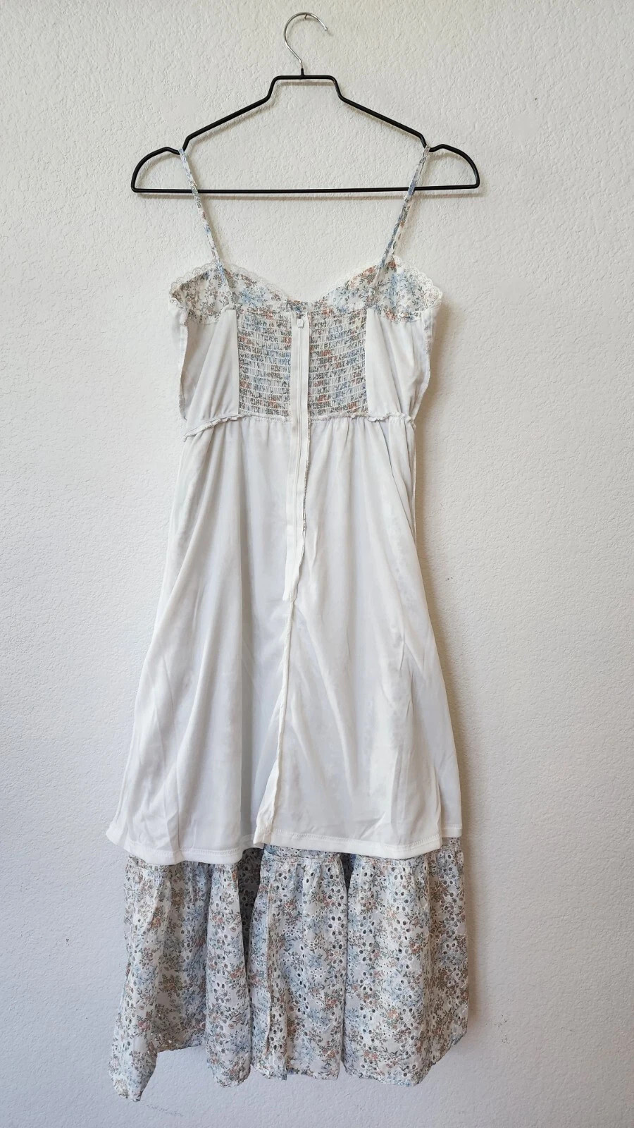 New Anthro Midi Dress Size Small White Floral Eyelet Coquette Cottage Boho Bow