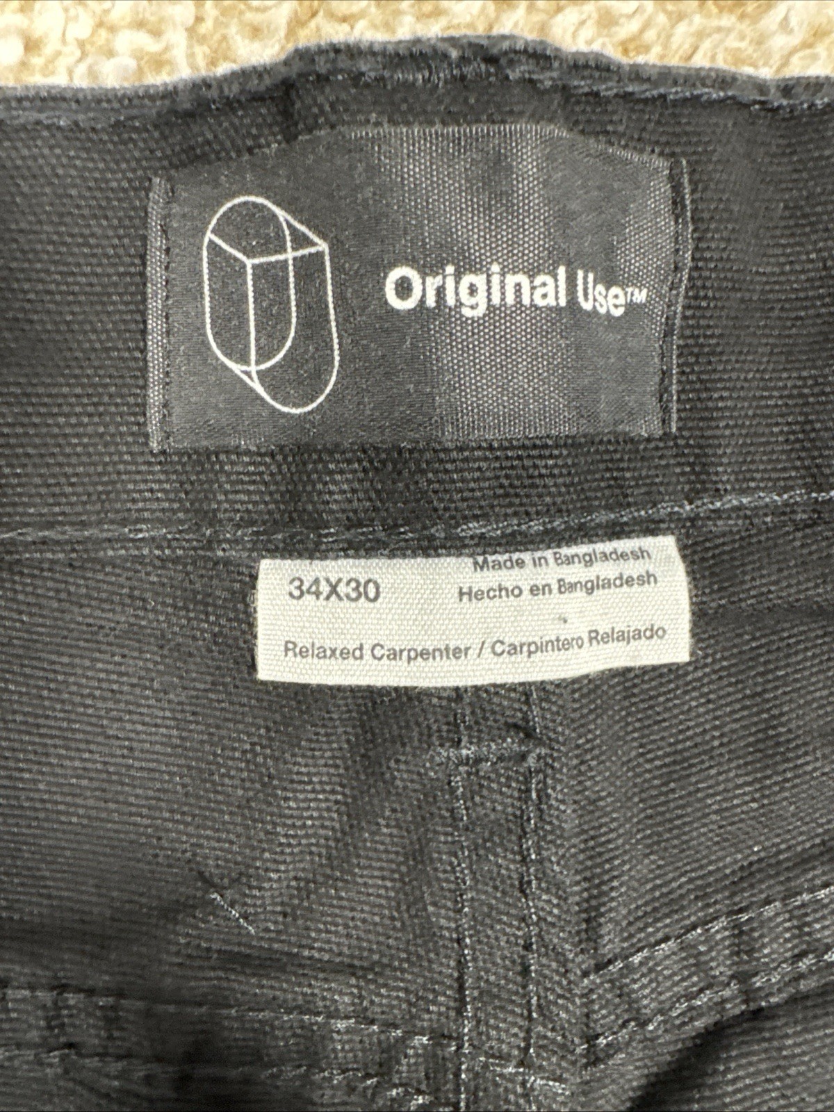 NEW Original Use Lot Of 2 Carpenter Pants 34×30 Black & Brown Relaxed Fit