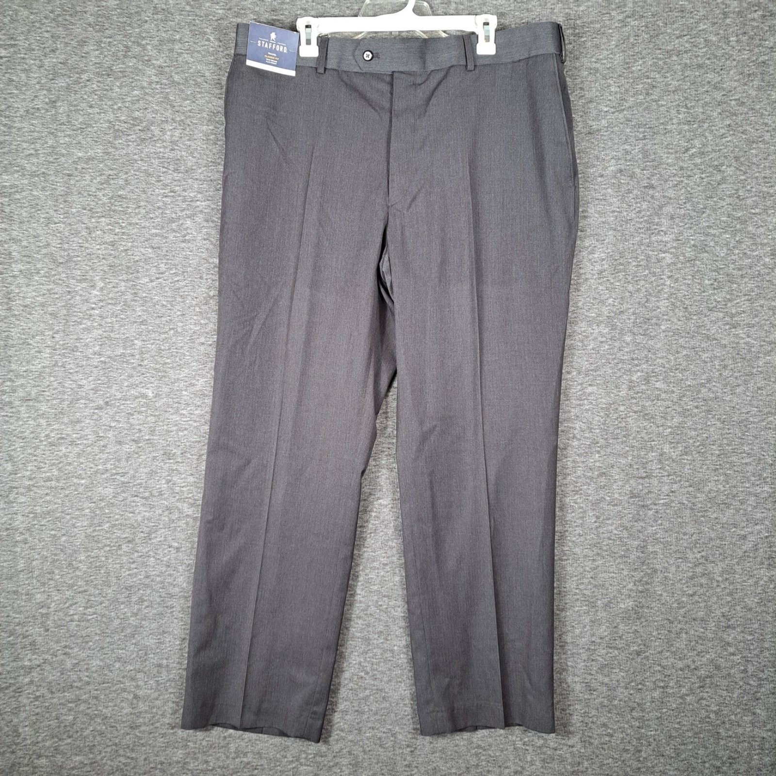 NWT Stafford Men’s Travel Classic Fit Trouser Pleated Gray Pants 40×30