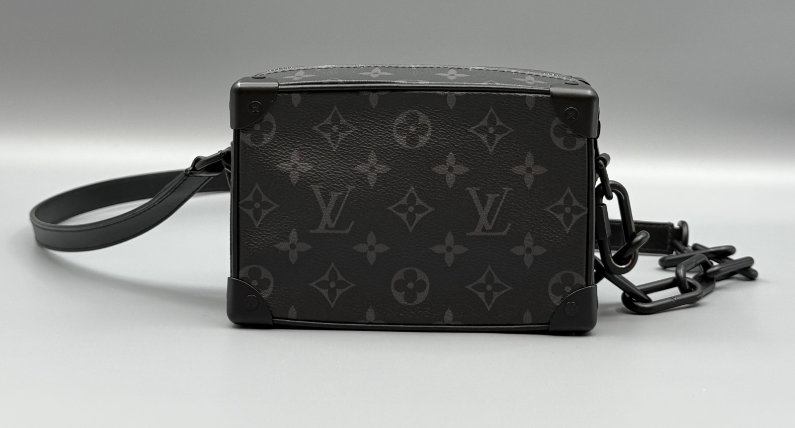 Louis Vuitton Mini Soft Trunk Monogram Eclipse Matte Black Chain Crossbody Box