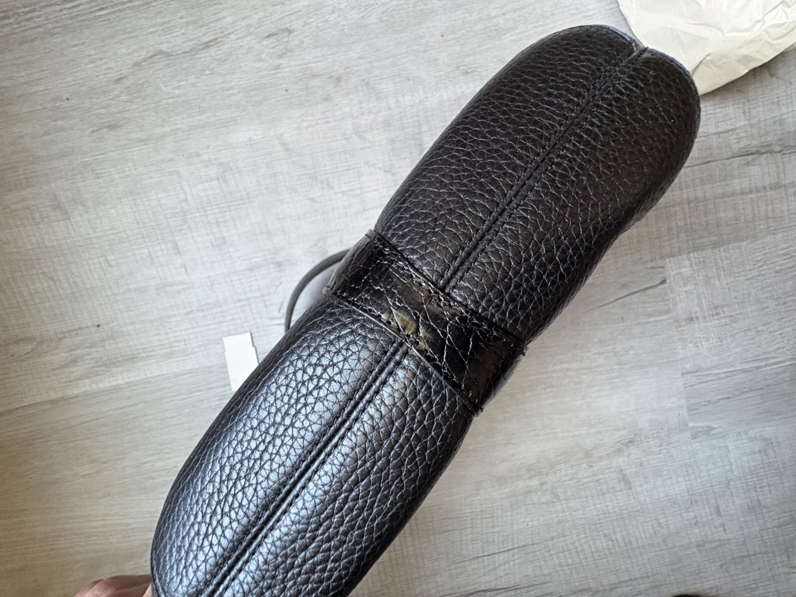 Vtg Brighton Purse Black Leather Crossbody Petite Baguette Dust Bag