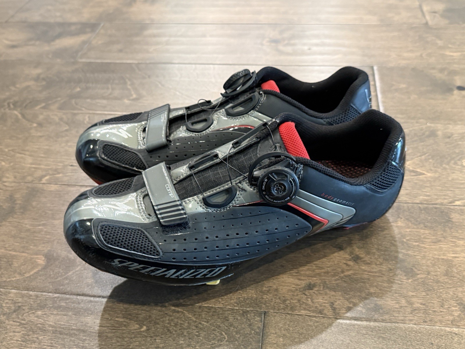 Specialized Comp Rd Mens Black Red Boa Dial Strap Cycling Shoes US 10.25 EU 43.5