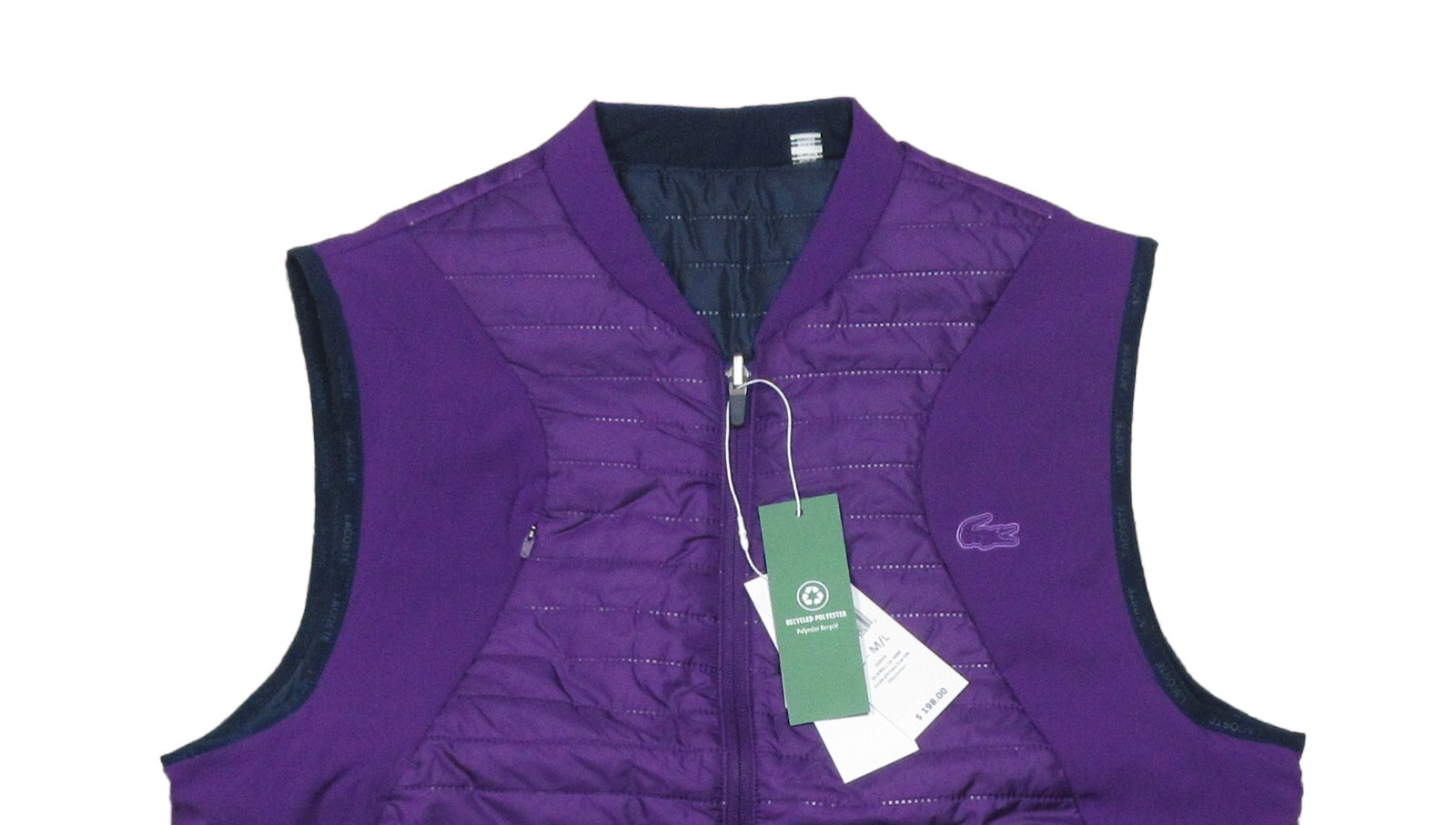 Lacoste Sport Men’s Navy Blue/Purple Padded Reversible Quilted Vest
