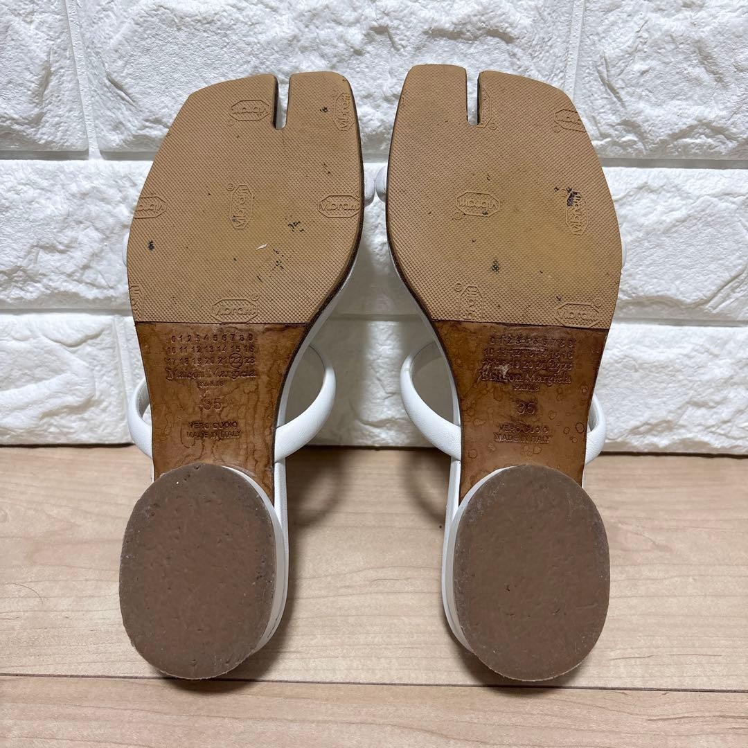 Maison Margiela Tabi Leather Flat Sandals 22.5Cm Women Sandal Shoes Original Col