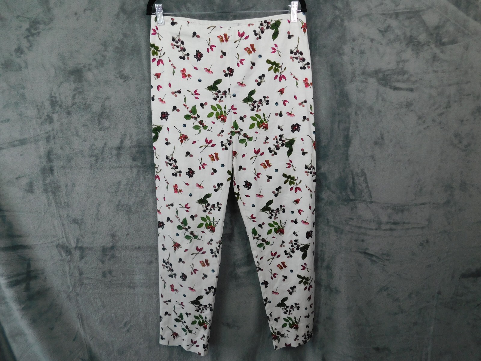 Sara Campbell Pants Womens Medium Crop Trousers Berry Sheri White Burgundy Capri