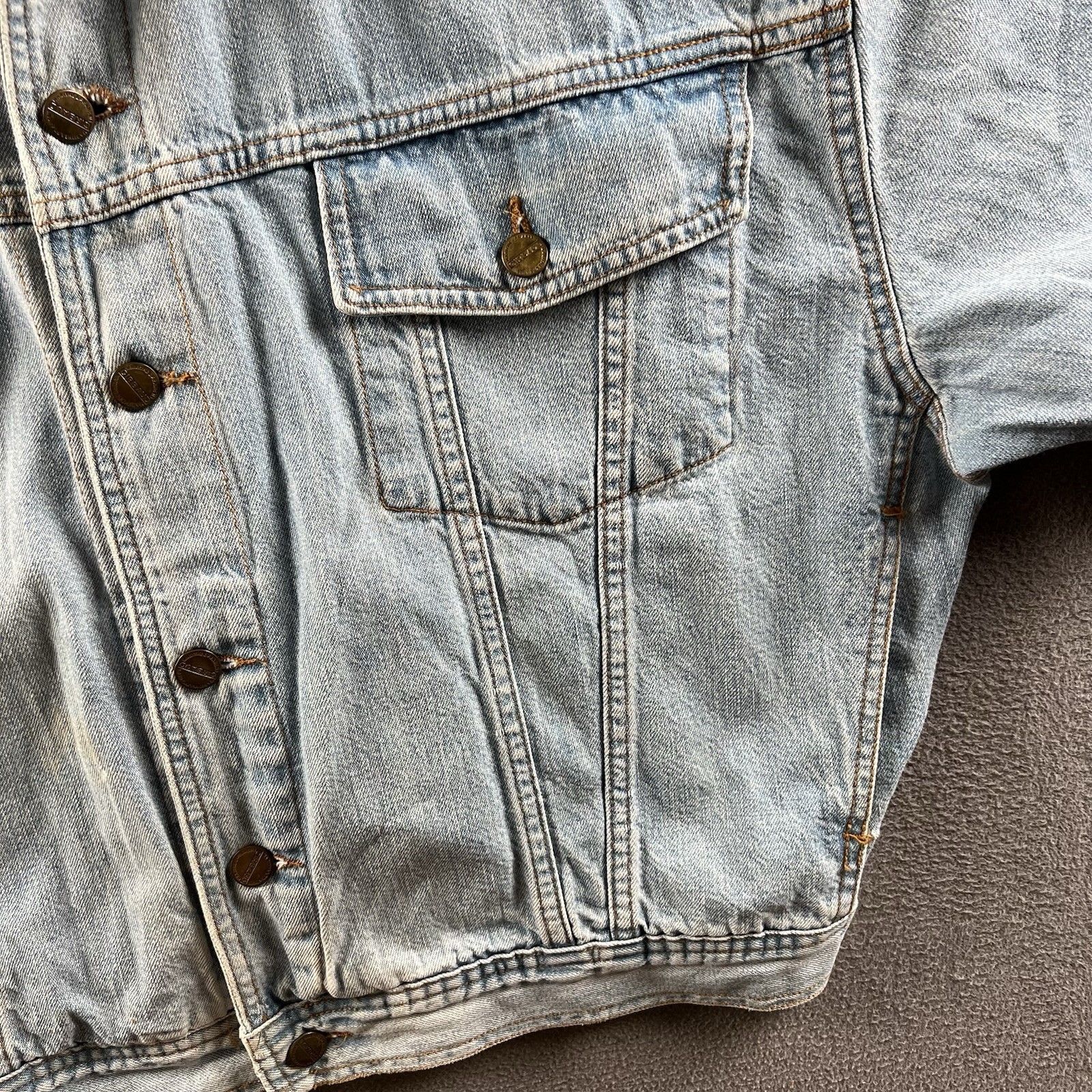 Marithe Francois Girbaud Jacket Mens Small Denim Trucker Light Wash 90s Vintage
