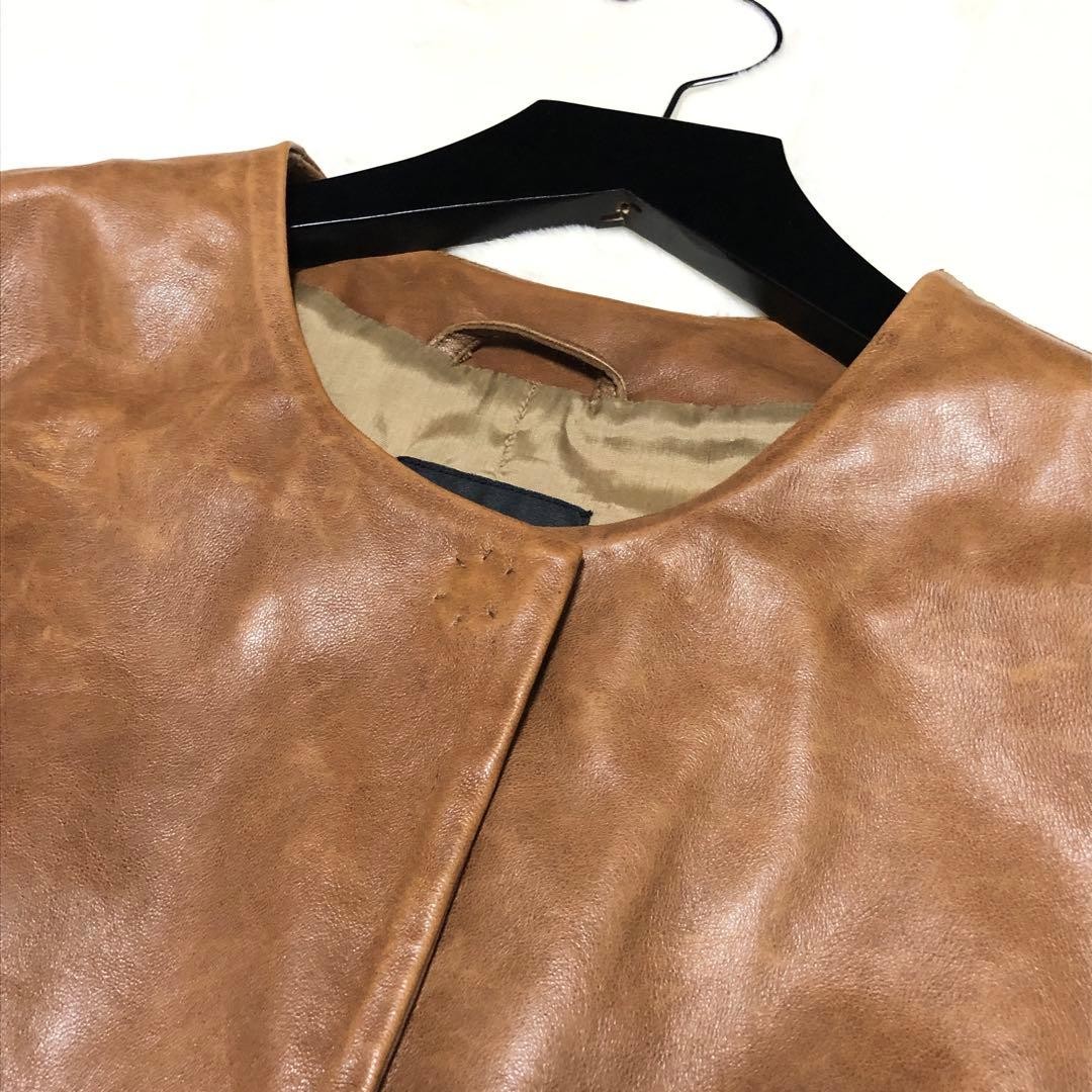 MAX MARA Womens Melting Lamb Leather Jacket Brown Coat Limited Edition Rare