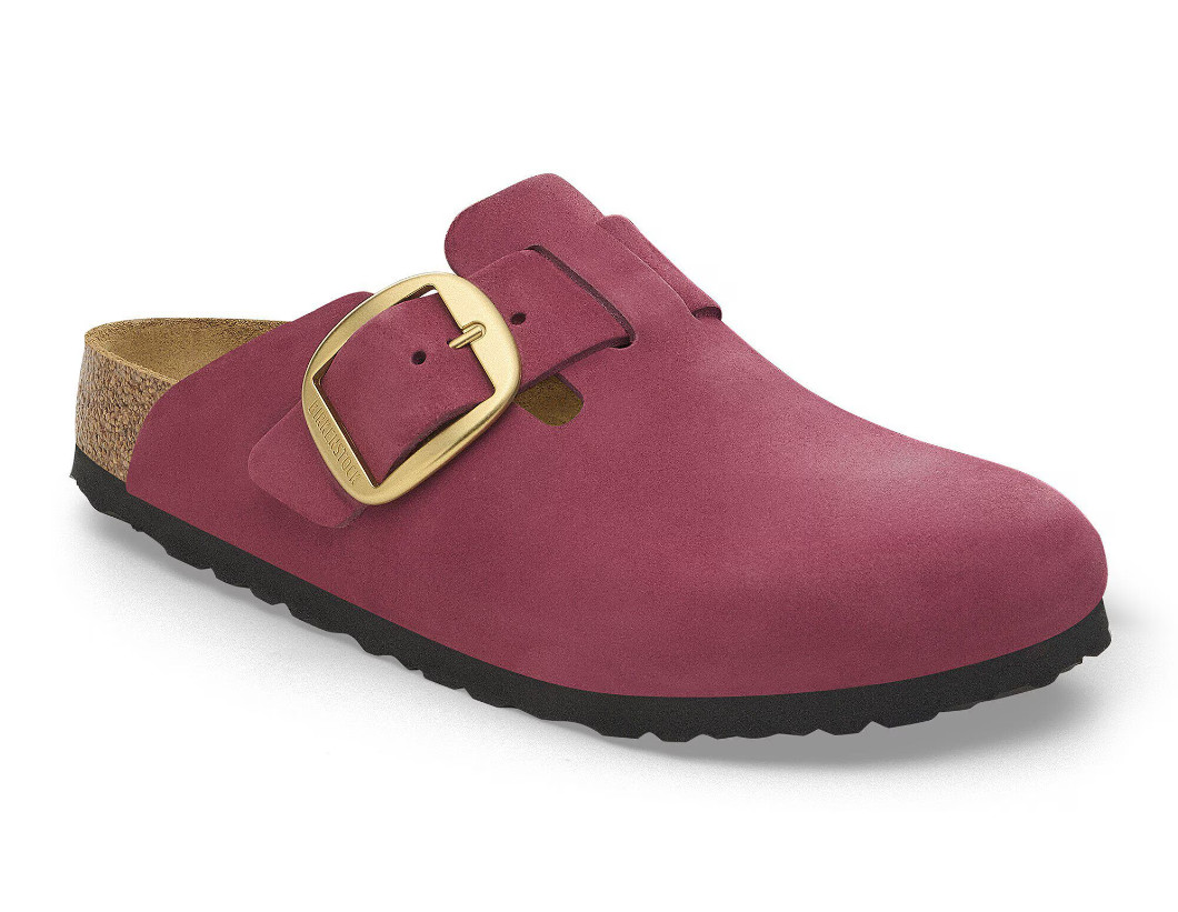 Birkenstock Boston Big Buckle Nubuck Leather Women’s Clog Sandals -Narrow 37-41