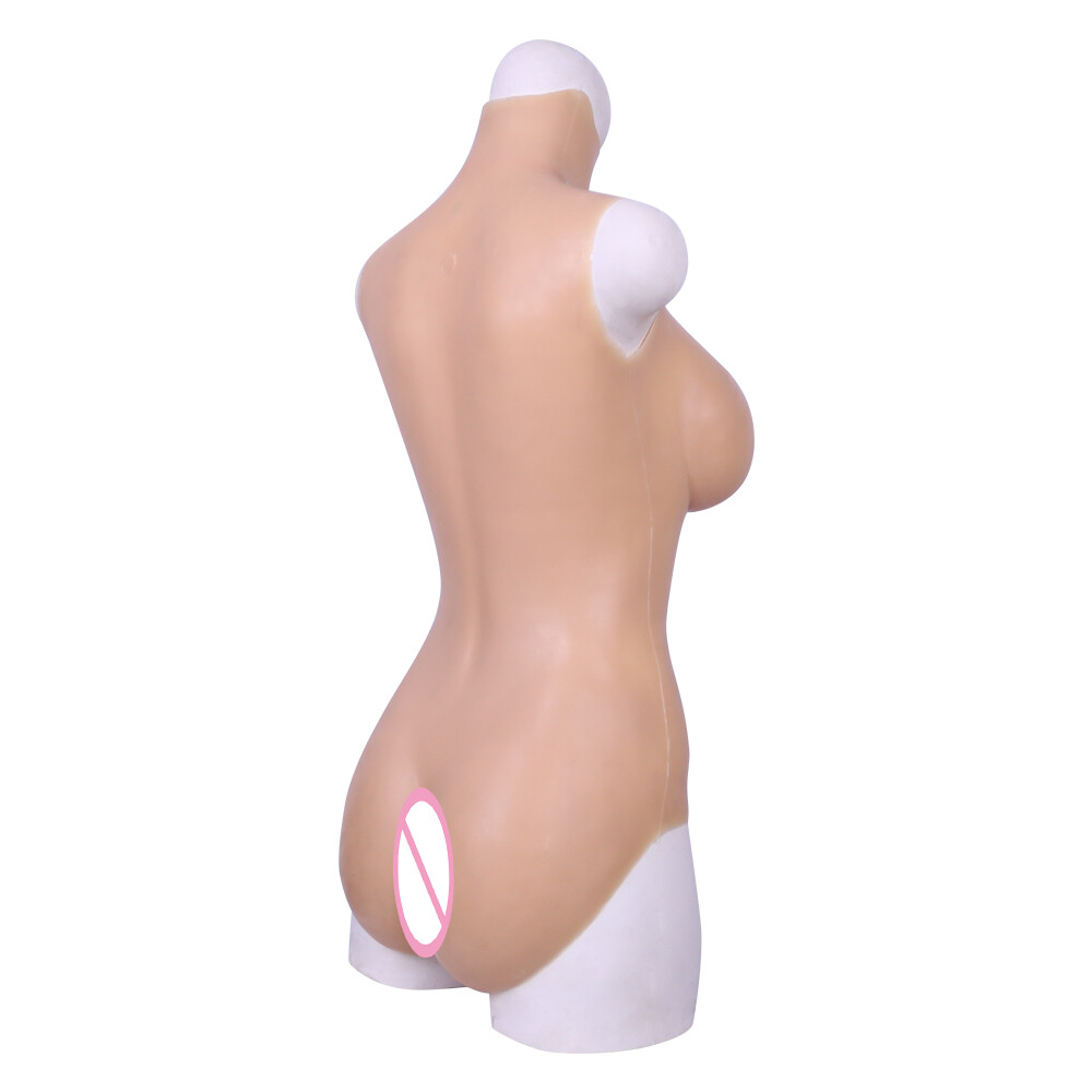 Dokier Silicone Crossdresser Full Bodysuit With Headgear Breast Forms Body Suits