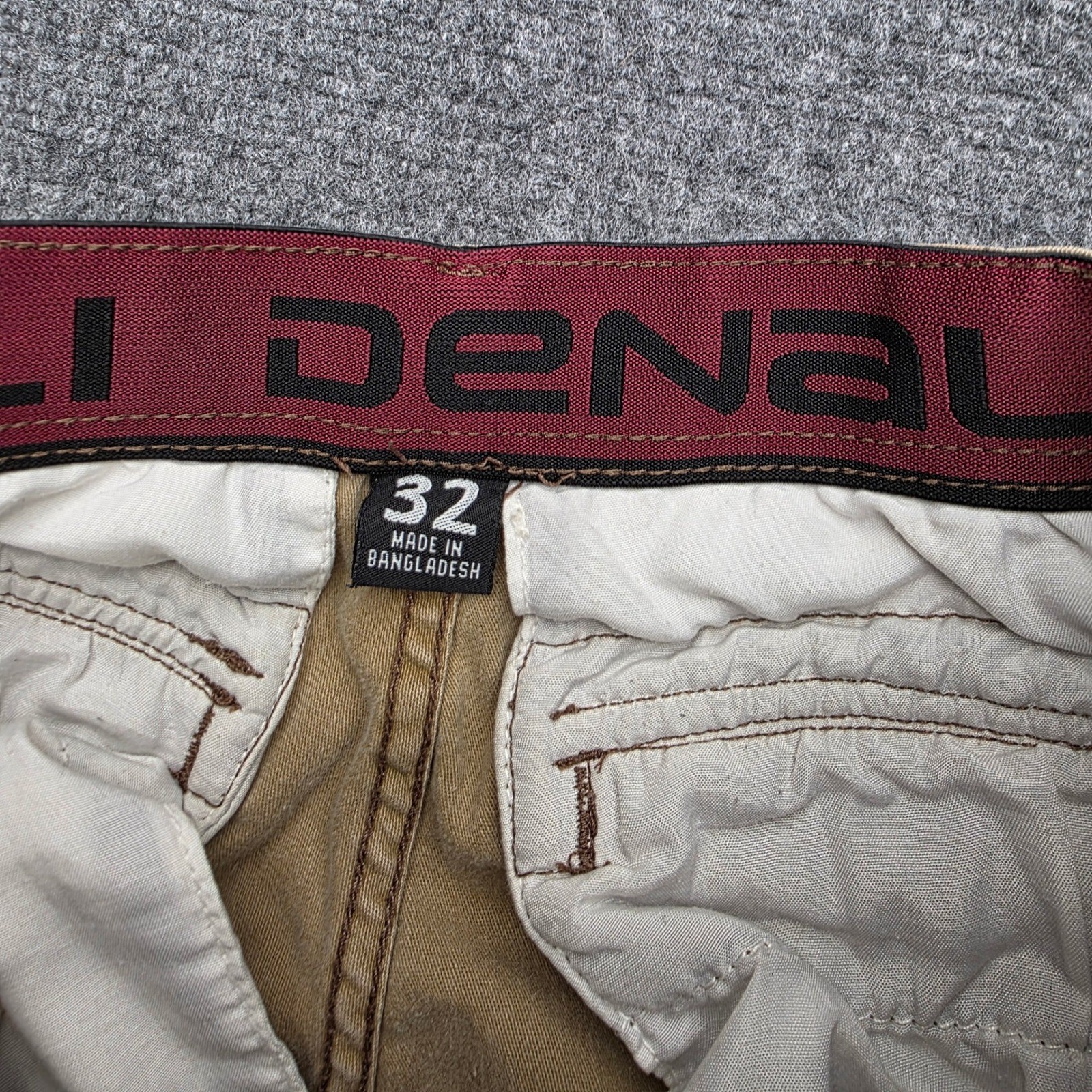 Men’s Denali Cargo Shorts Size 32 Khaki Stretch Cotton Flat Front Hiking Outdoor