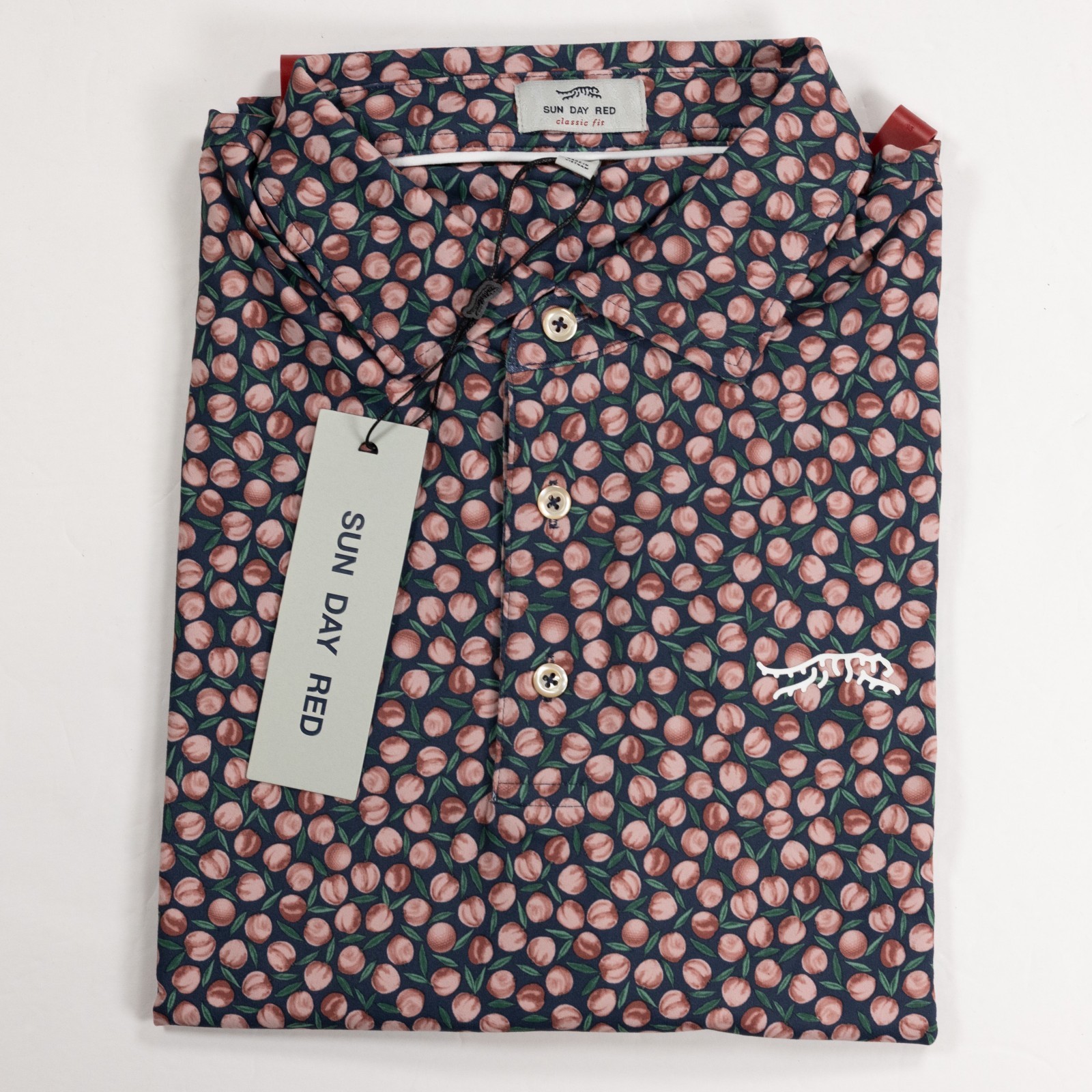 Sun Day Red Peaches Polo Navy Blazer Medium Tiger Woods NWT