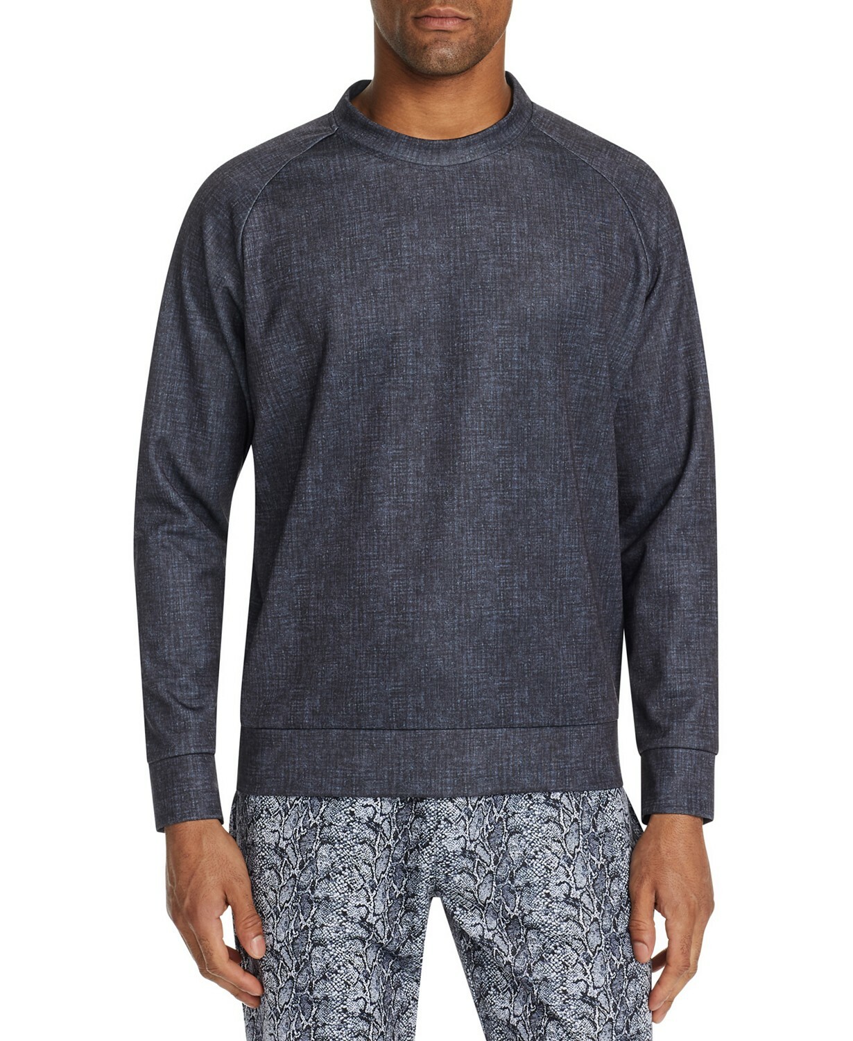 Tallia Sport Men’s Slim Fit Stretch Texture Sweat Shirt Black
