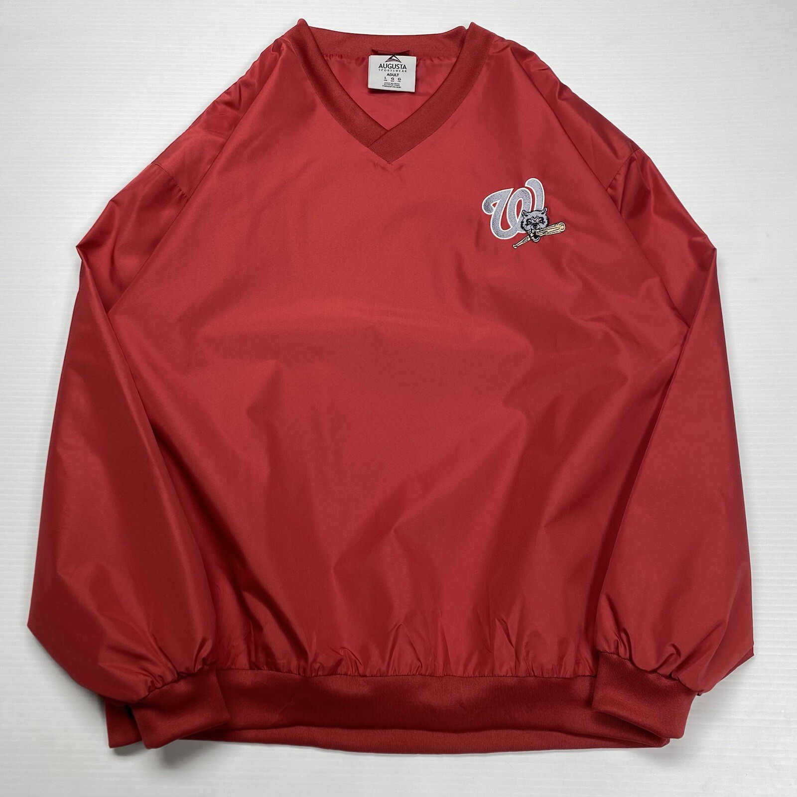 Augusta Sportswear Wolves Mens Pullover L Red Microfiber Baseball Athletic