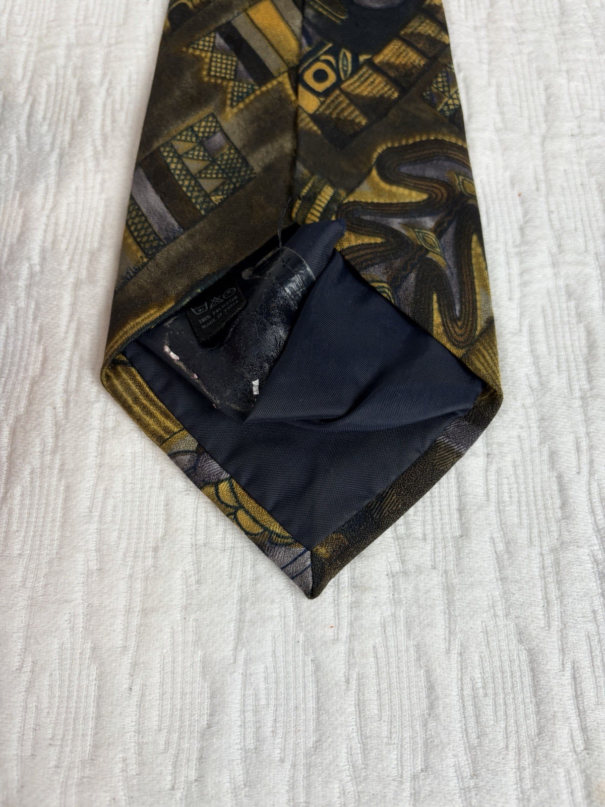 Picasso High Fashion Men’s Necktie Tie Polyester Abstract Brown Blue Tan