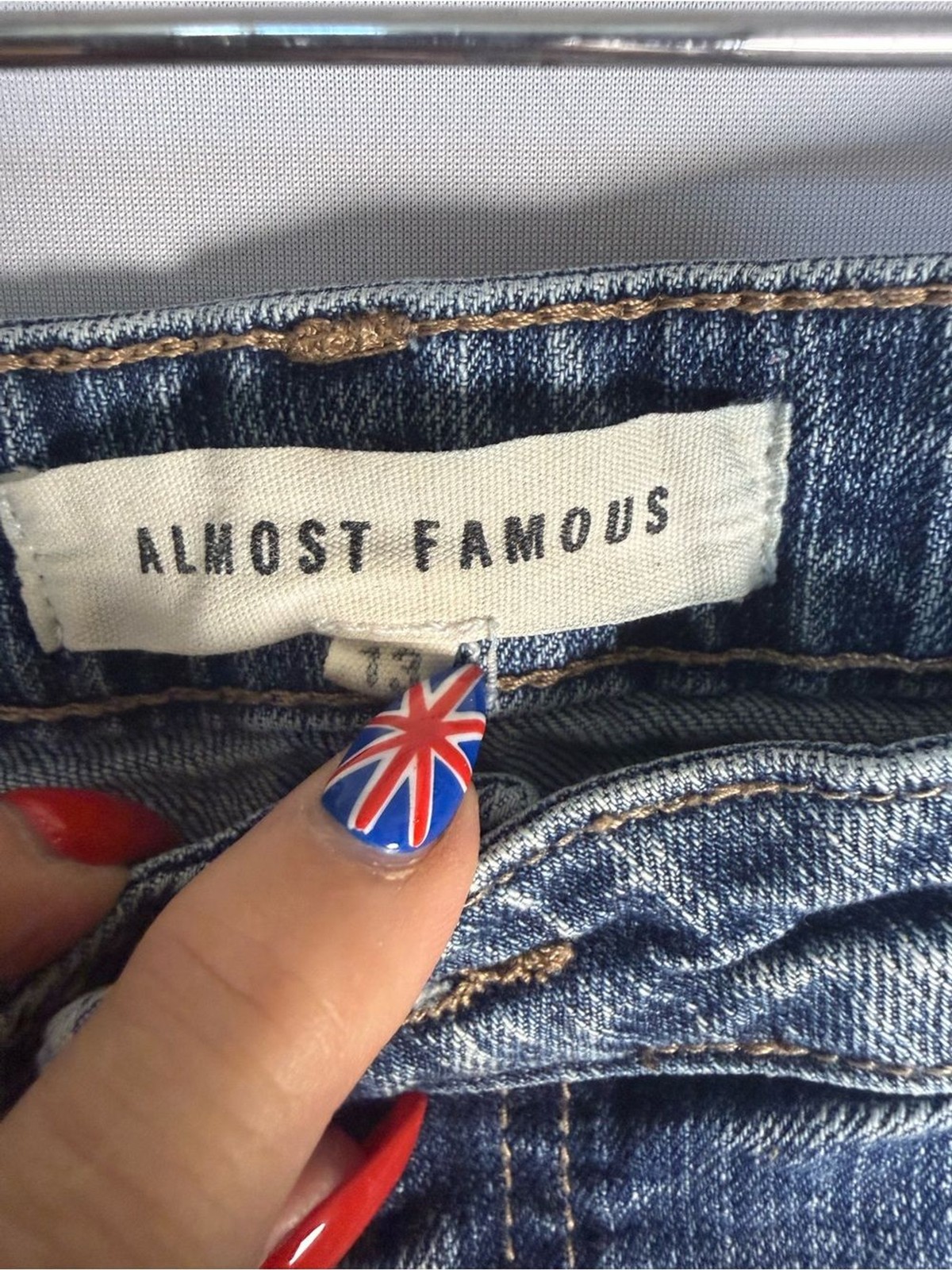 Almost Famous Blue Denim Shorts with Cream Label