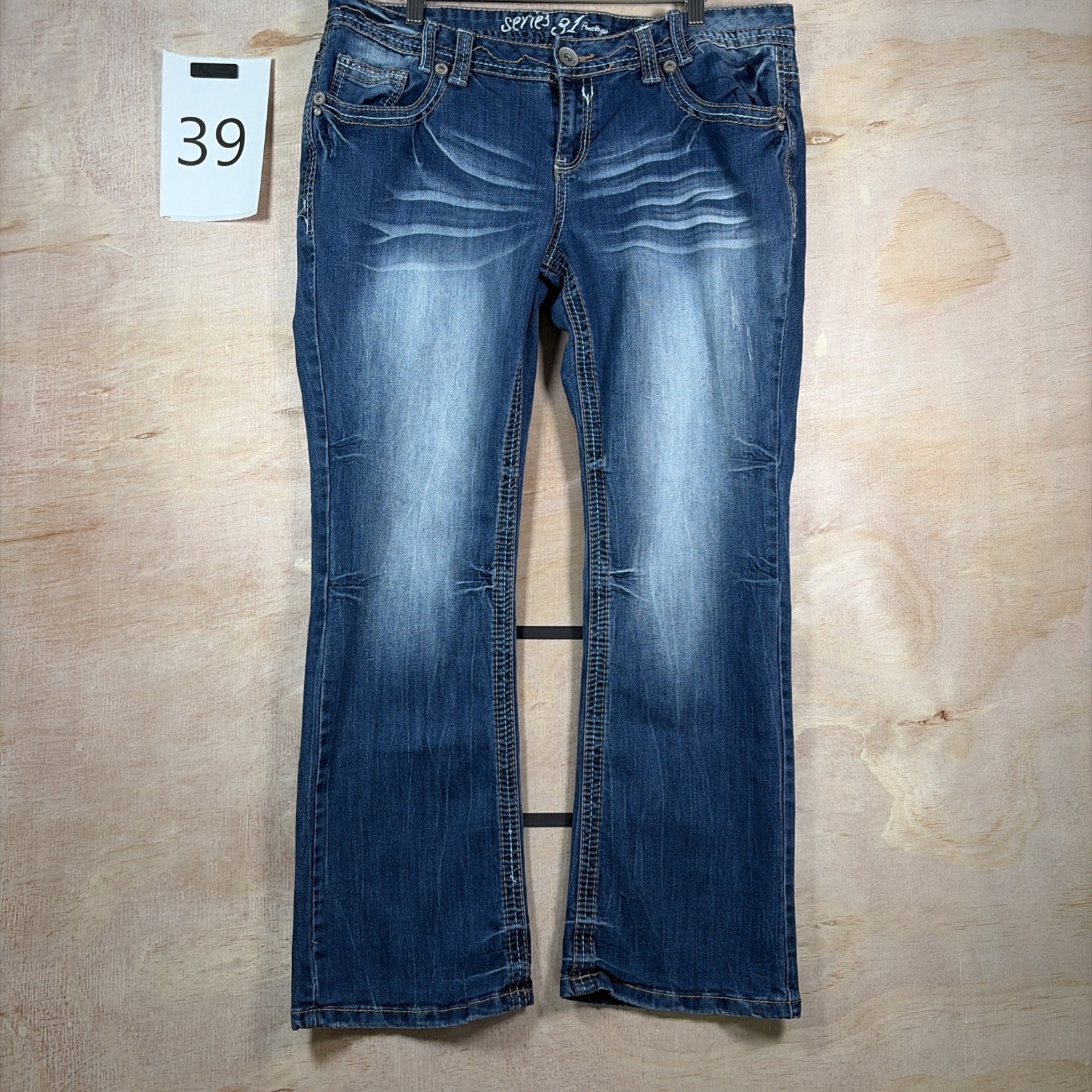 Series 31 Amethyst Jeans Womens 38×30 Blue Bootcut Pockets Embroidered
