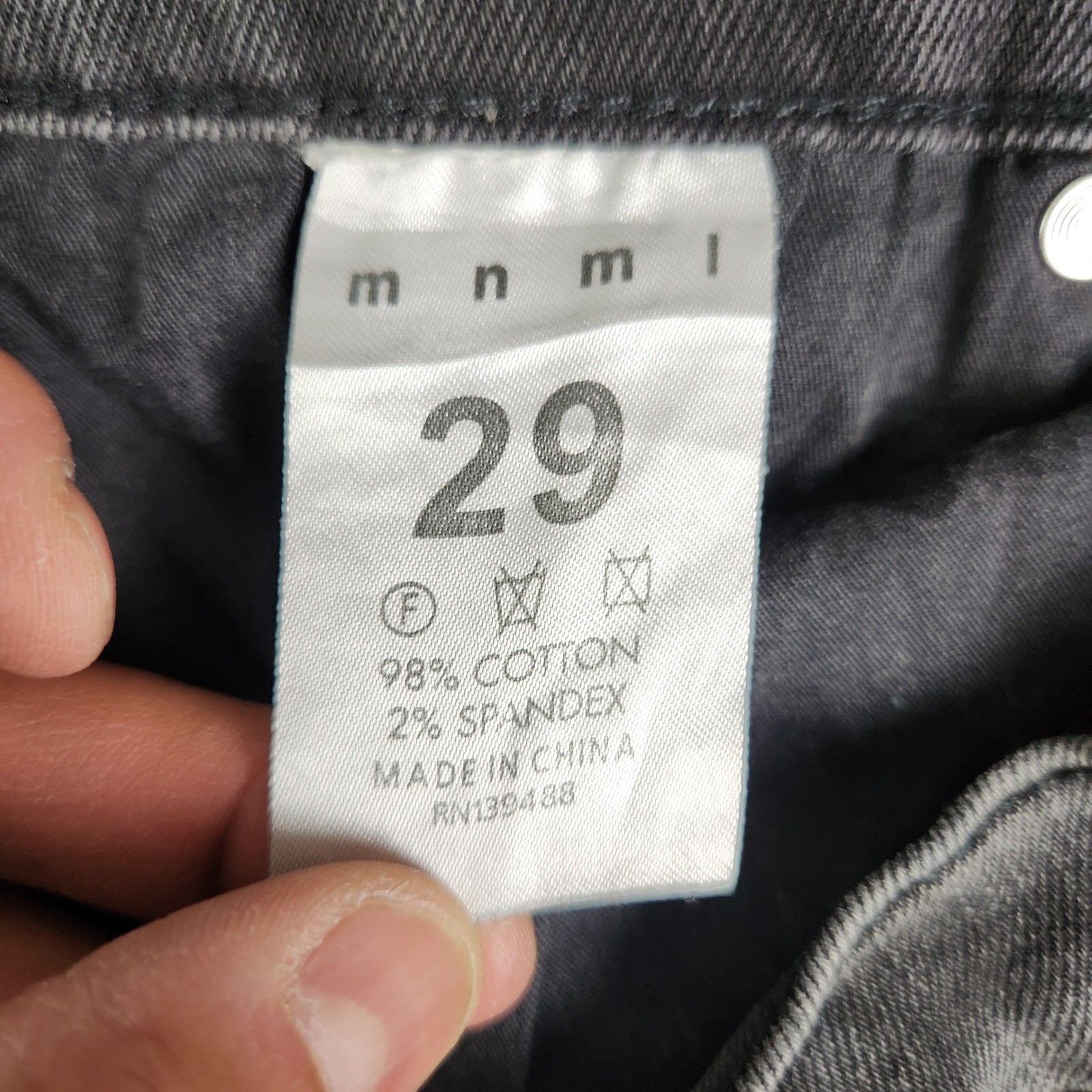 Mnml Jeans Womens 29 Gray Denim Faded Stretch Streetwear Distressed Skinny Leg