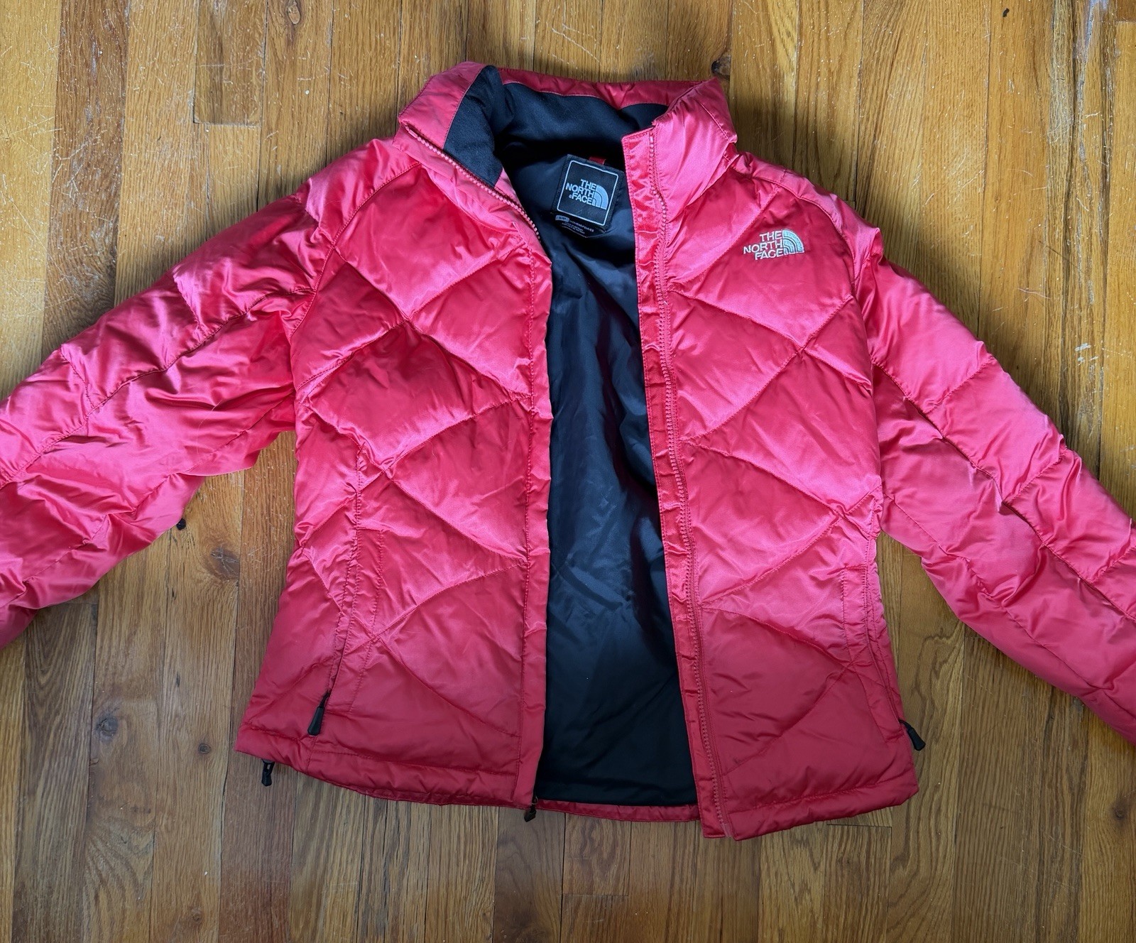The North Face Aconcagua Down Puffer Jacket Full Zip Pockets Red S/P