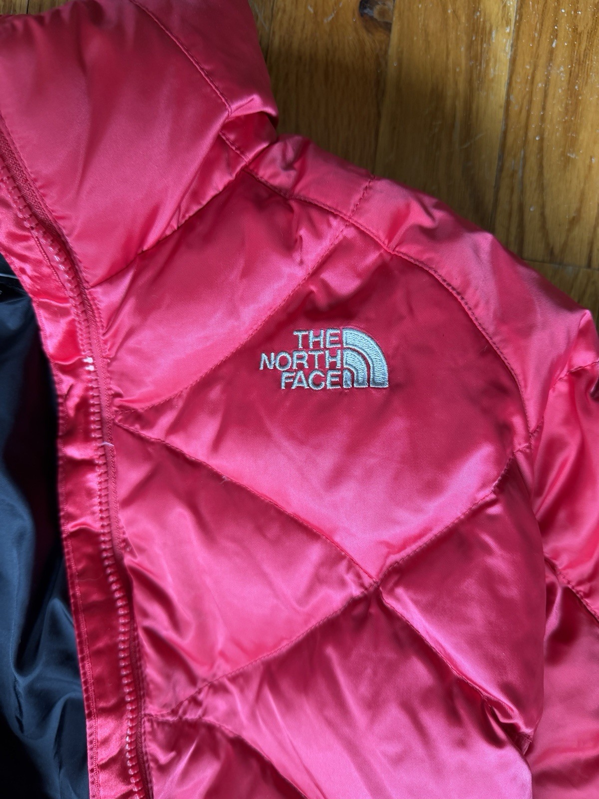 The North Face Aconcagua Down Puffer Jacket Full Zip Pockets Red S/P
