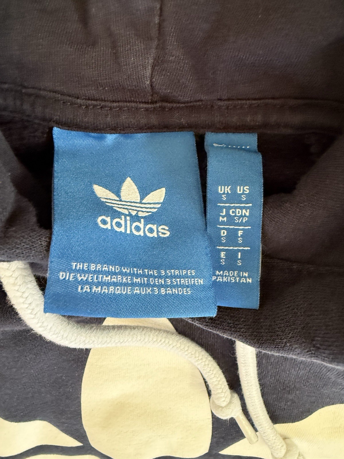 adidas Originals women’s Blue Pullover Hoodie Fleece Cotton Trefoil Logo S
