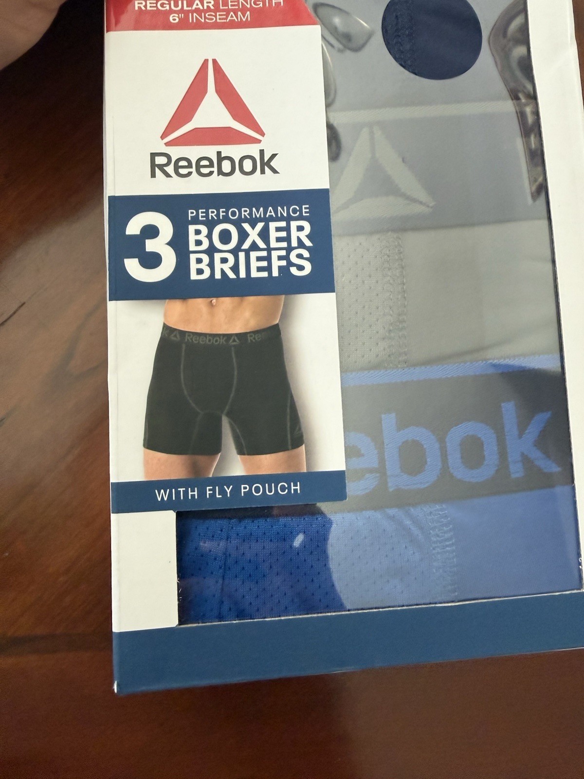 Reebok Pro-Series 3-Pack Boxer Briefs Size XL Regular 6″ Fly Pouch NEW